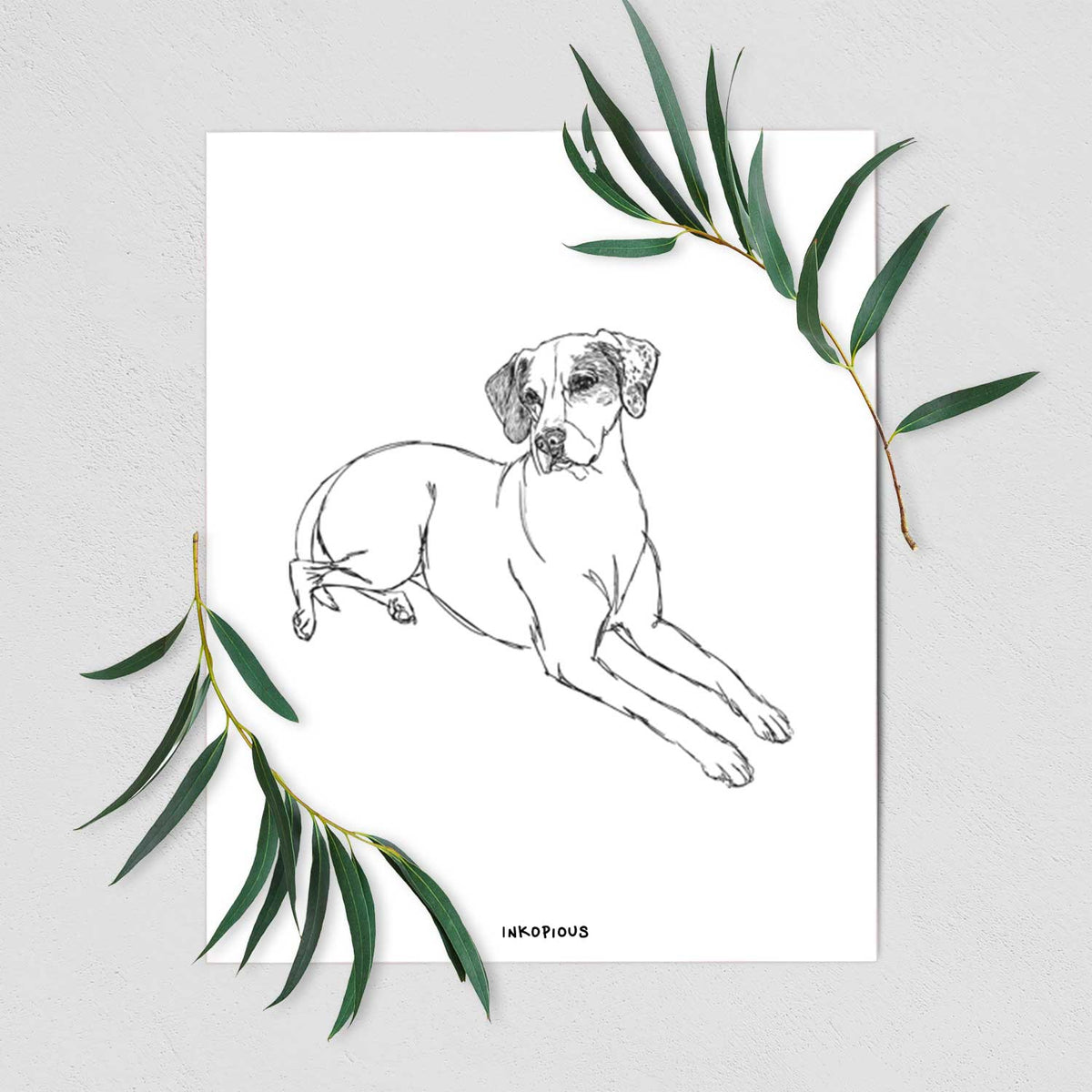 Doodled Willow the English Pointer Art Print