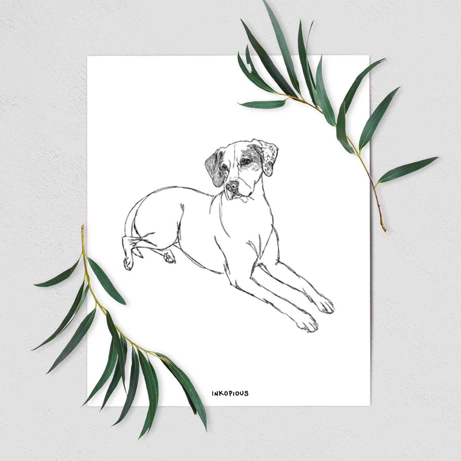 Doodled Willow the English Pointer Art Print