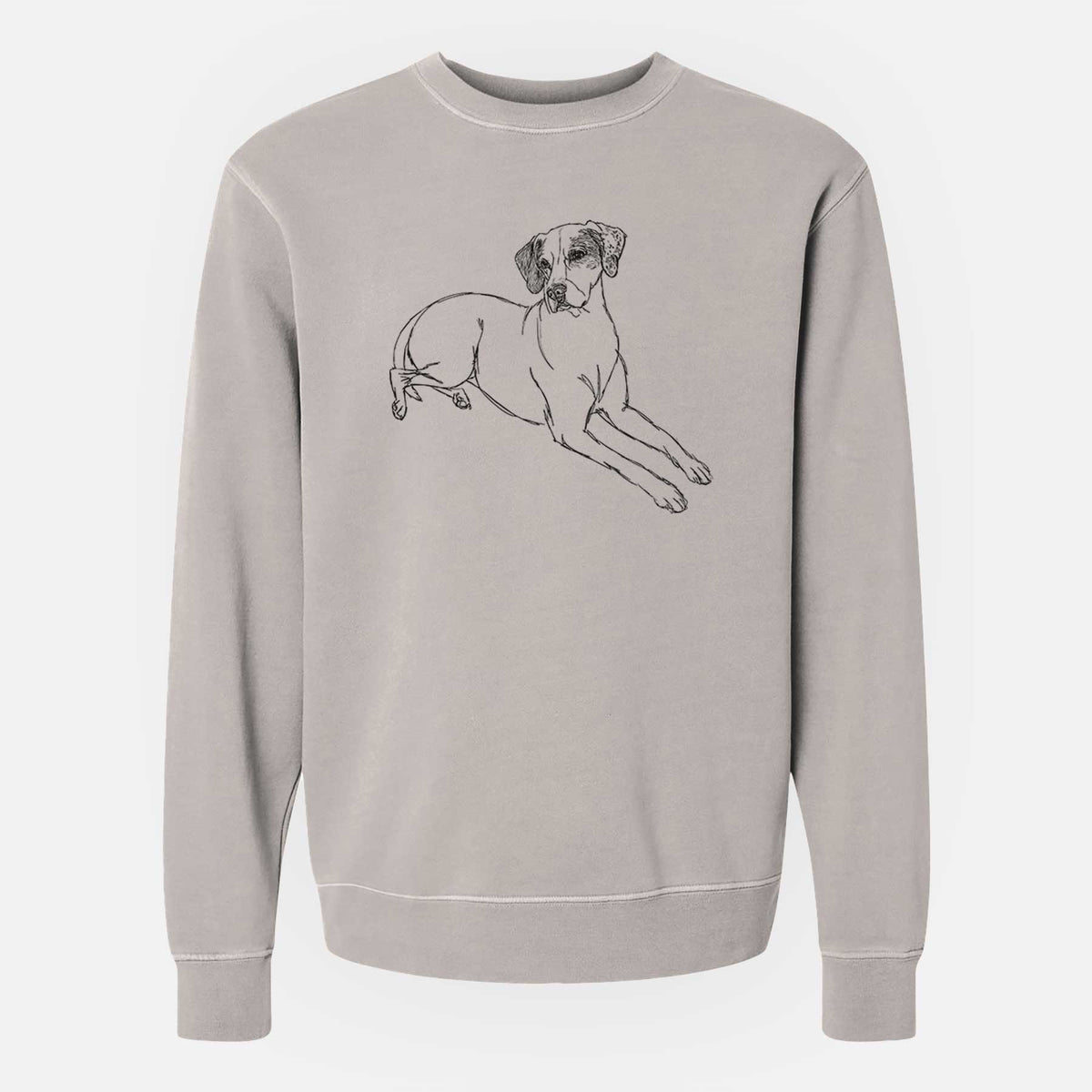 Doodled Willow the English Pointer - Unisex Pigment Dyed Crew Sweatshirt