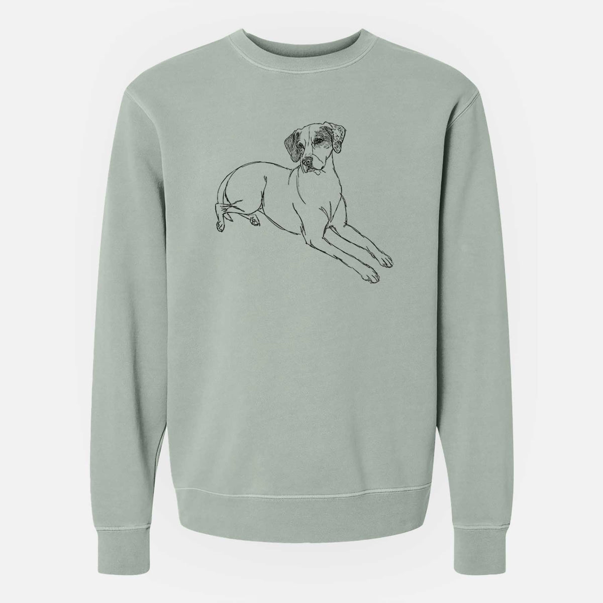 Doodled Willow the English Pointer - Unisex Pigment Dyed Crew Sweatshirt