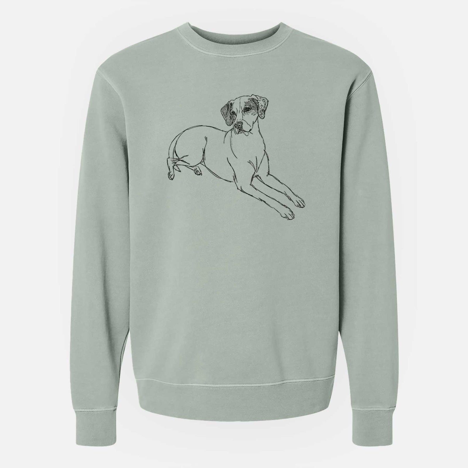 Doodled Willow the English Pointer - Unisex Pigment Dyed Crew Sweatshirt