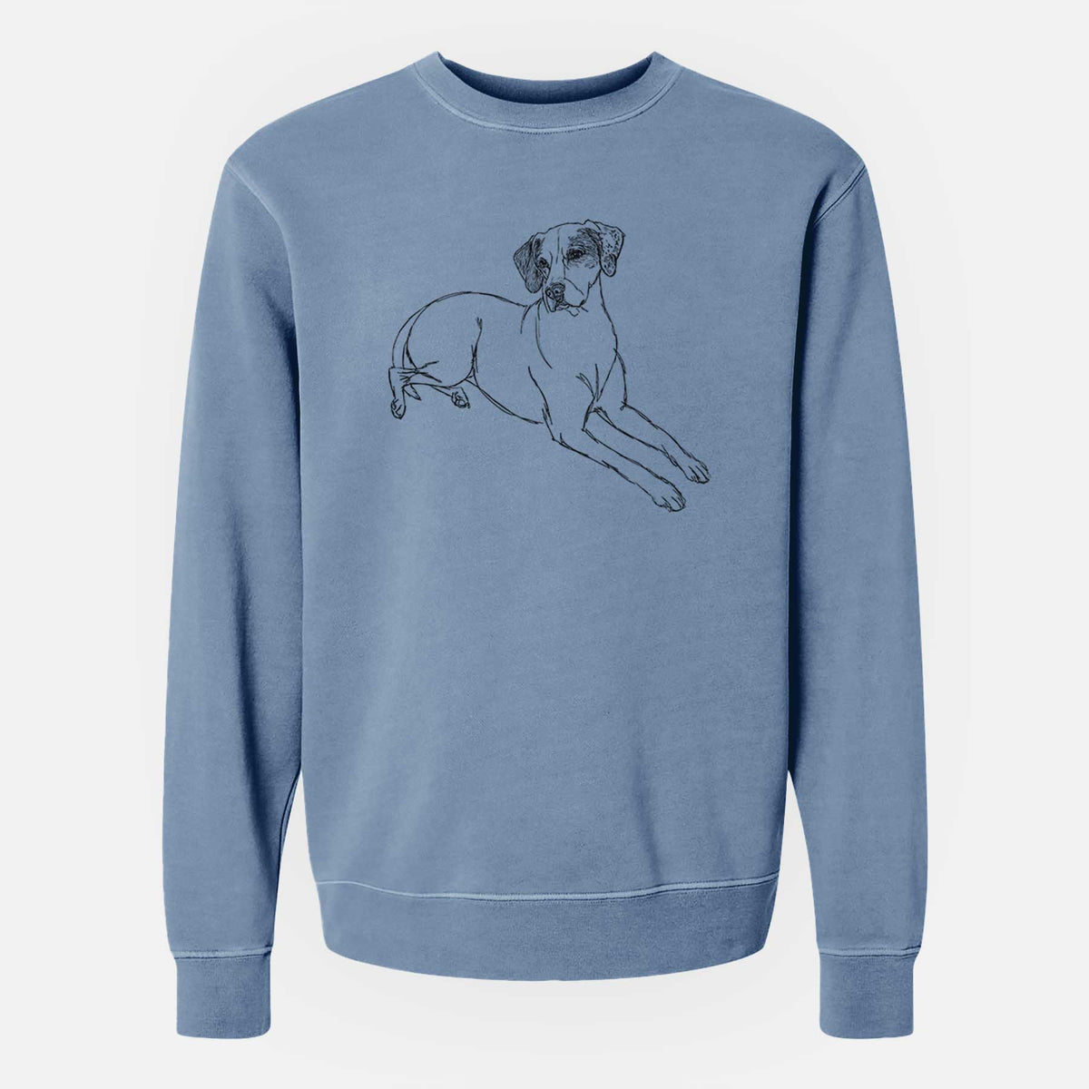 Doodled Willow the English Pointer - Unisex Pigment Dyed Crew Sweatshirt