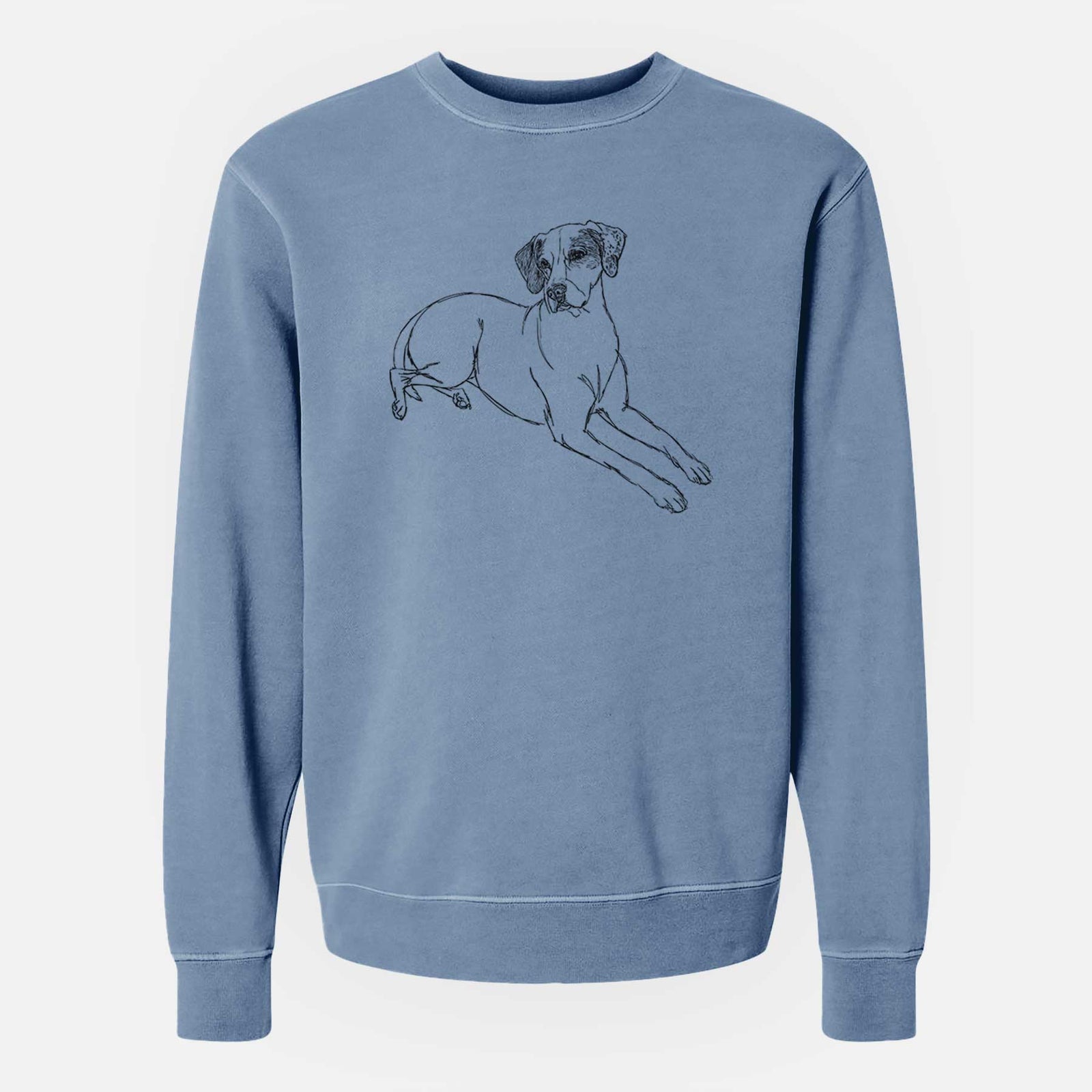 Doodled Willow the English Pointer - Unisex Pigment Dyed Crew Sweatshirt