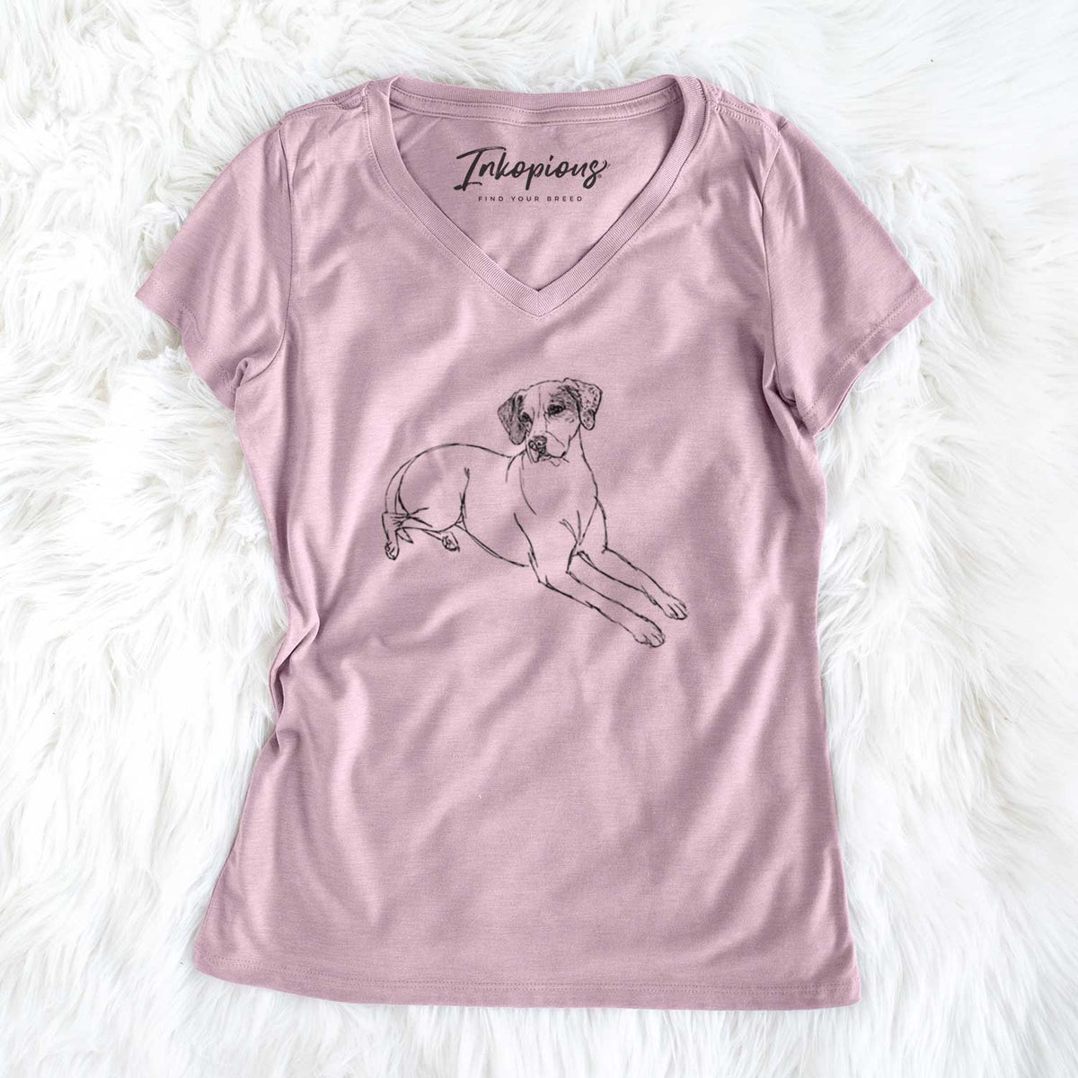 Doodled Willow the English Pointer - Women&#39;s V-neck Shirt