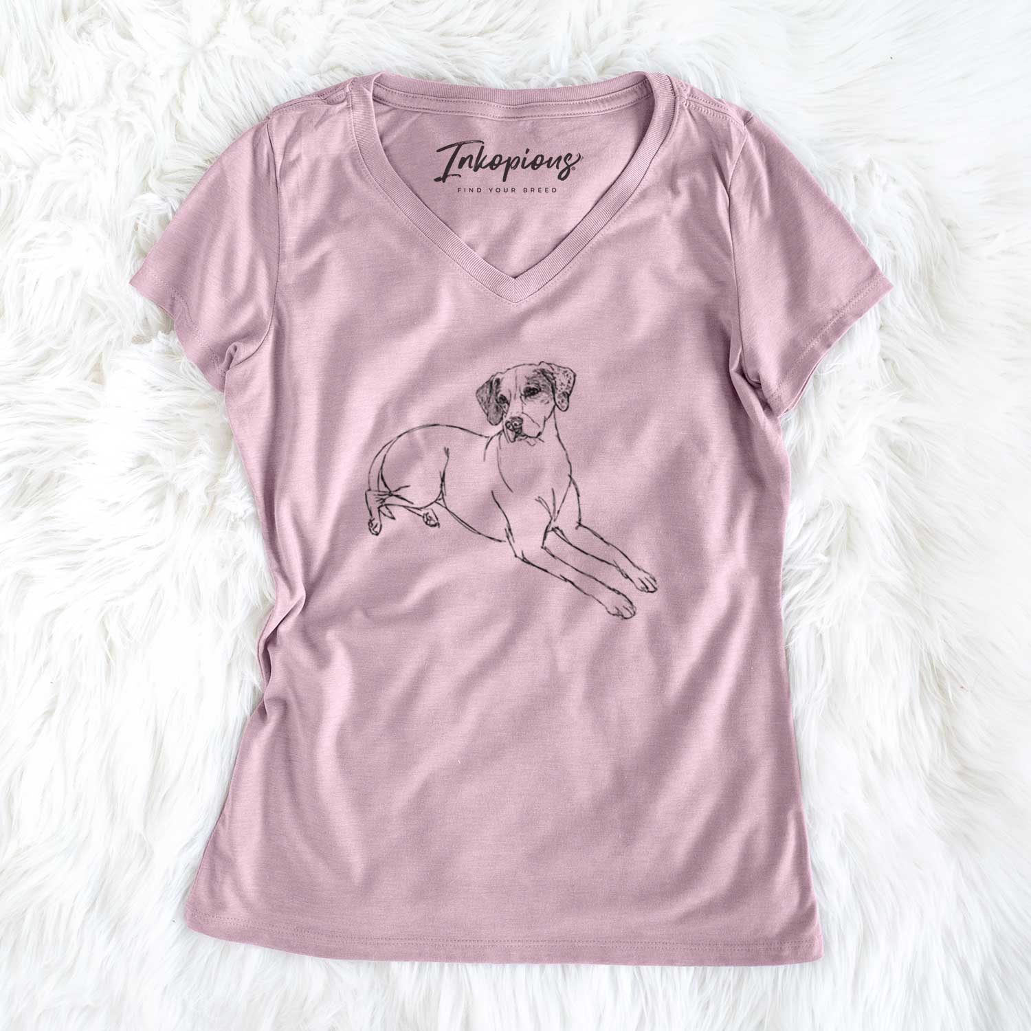 Doodled Willow the English Pointer - Women's V-neck Shirt