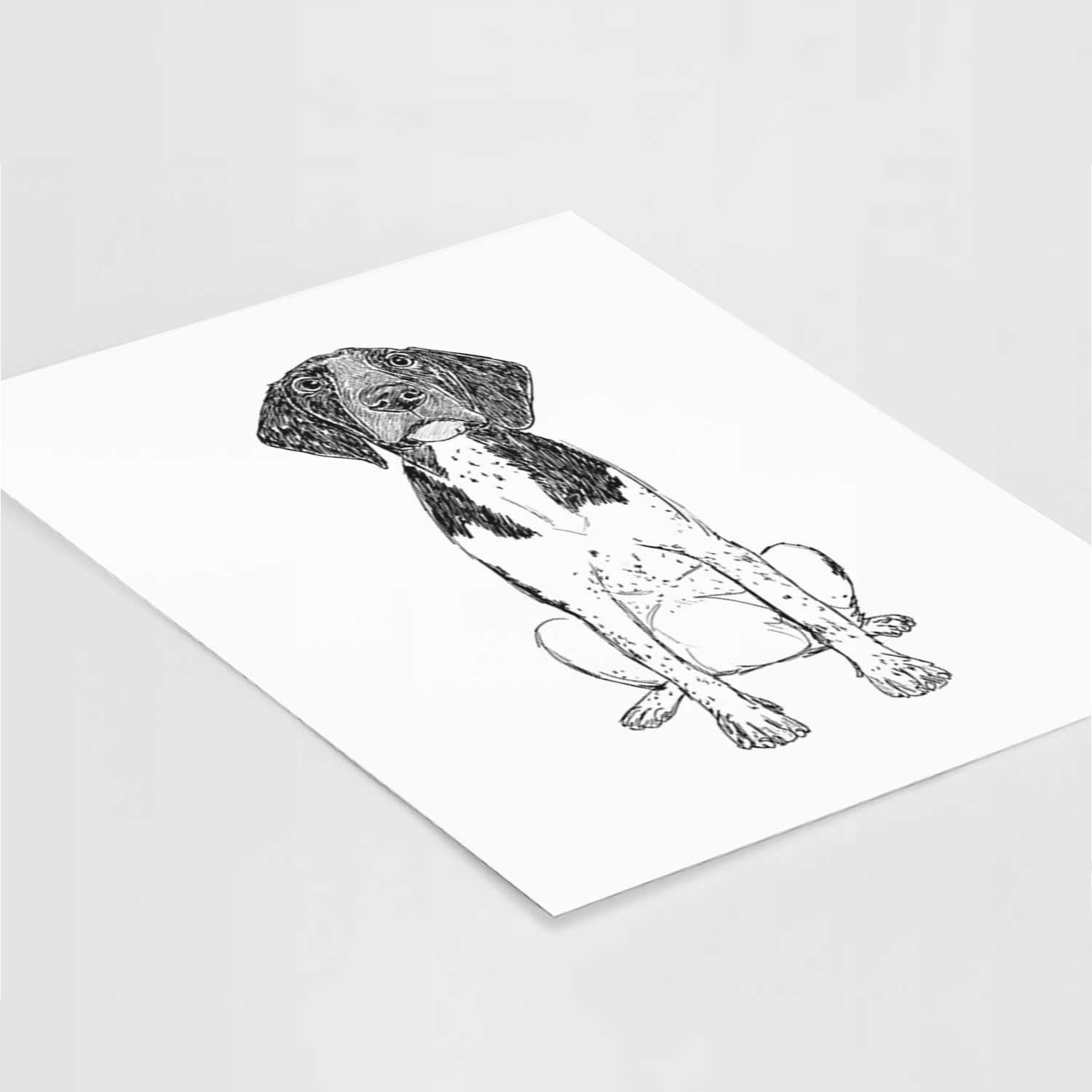 Doodled Winchester the German Shorthaired Pointer Art Print