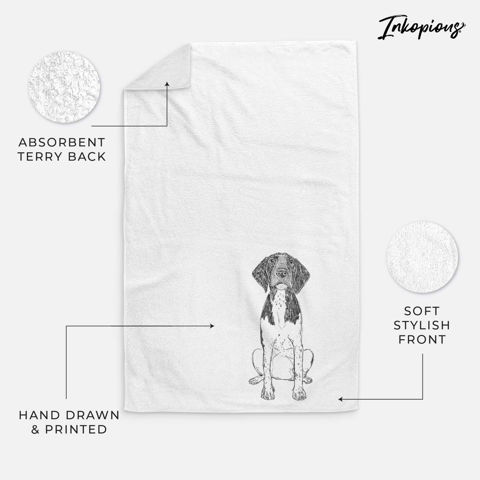 Doodled Winchester the German Shorthaired Pointer Decorative Hand Towel