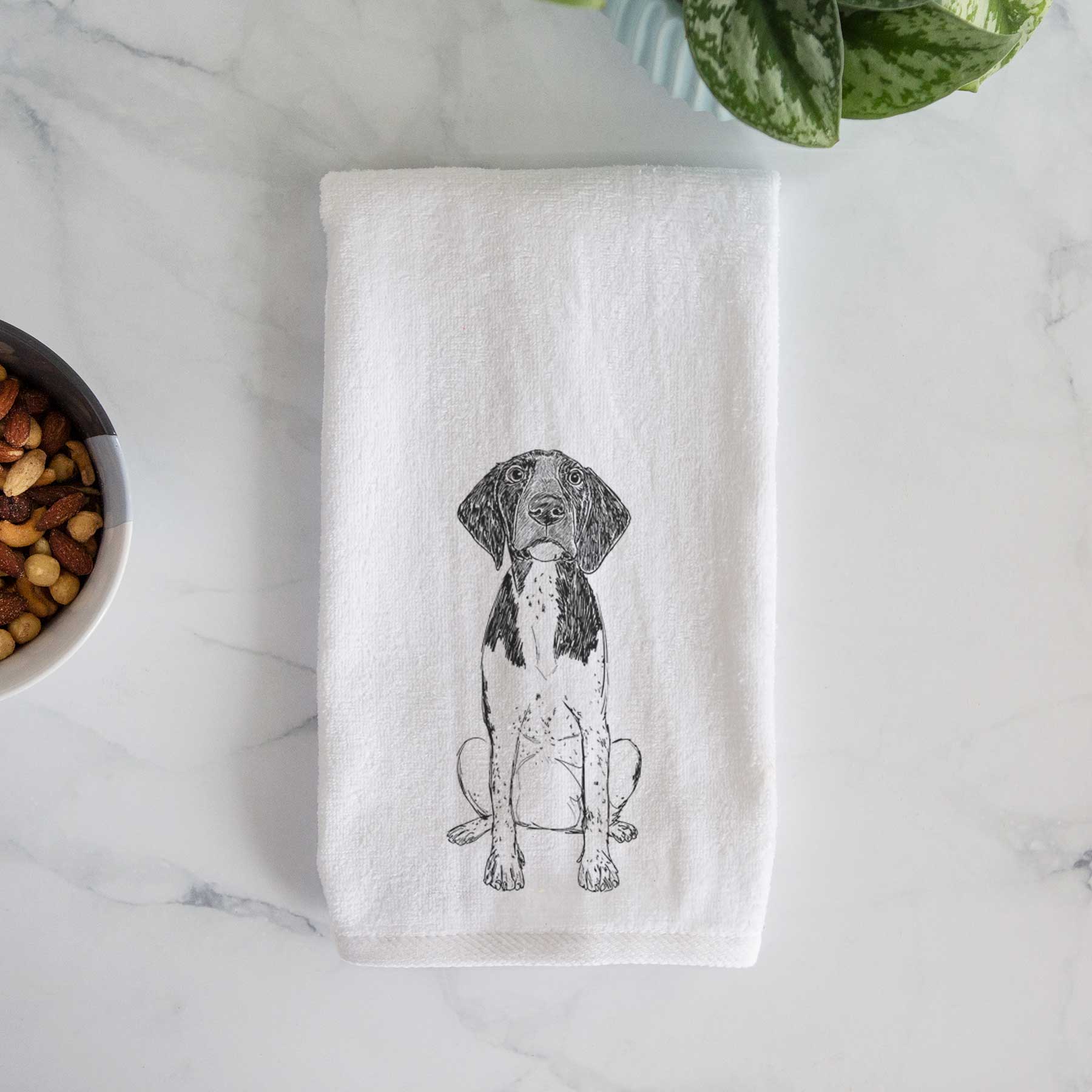 Doodled Winchester the German Shorthaired Pointer Decorative Hand Towel