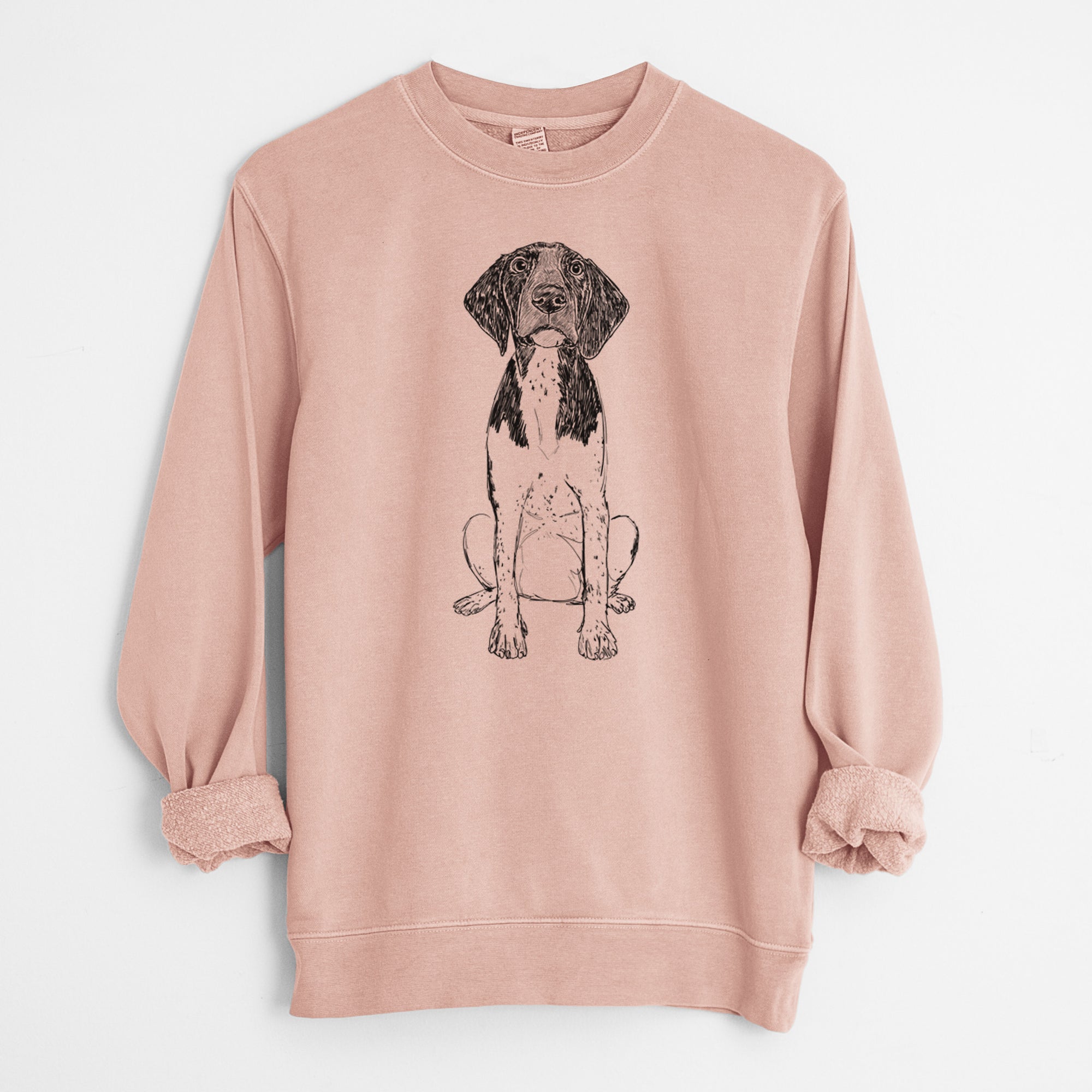 Doodled Winchester the German Shorthaired Pointer - Unisex Pigment Dyed Crew Sweatshirt