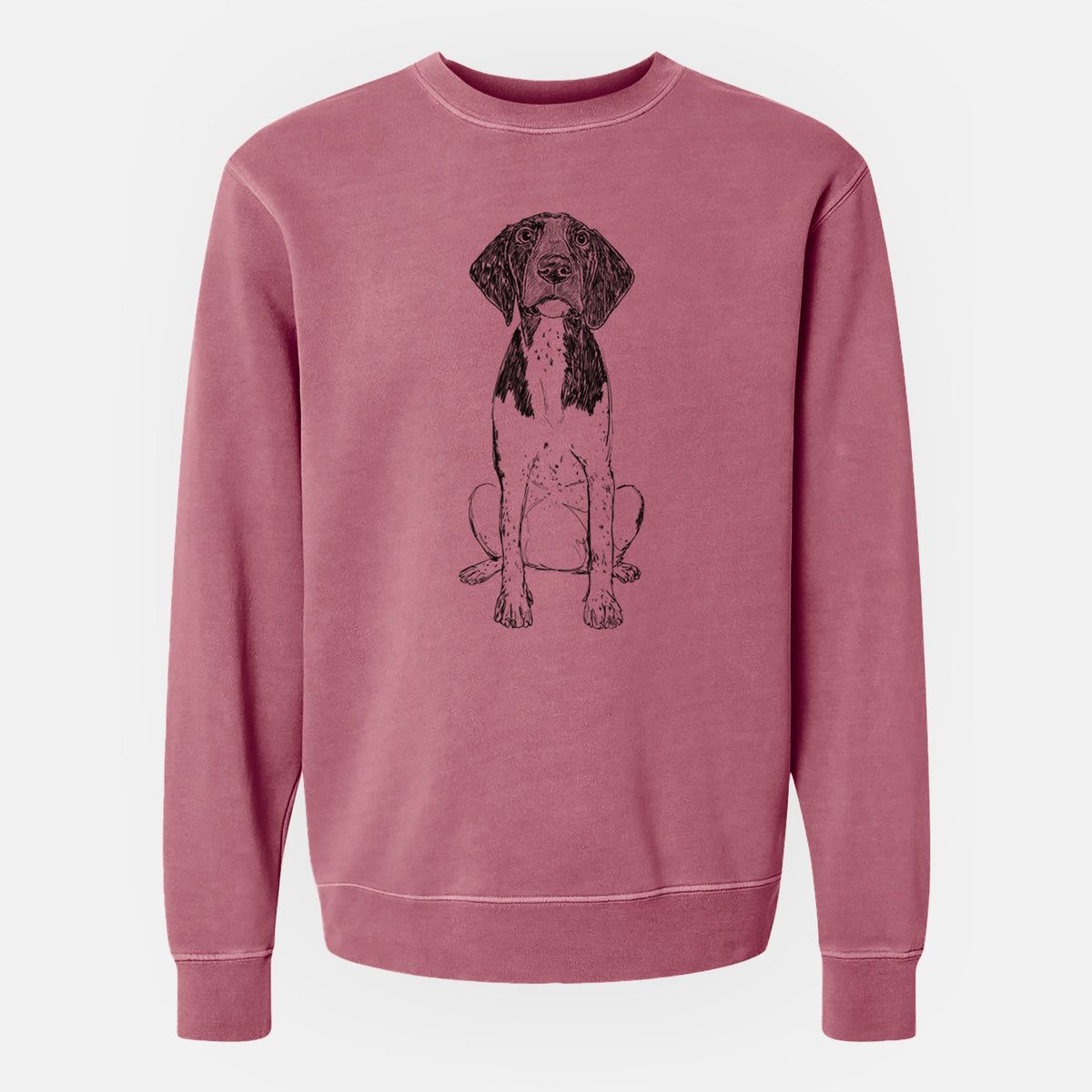 Doodled Winchester the German Shorthaired Pointer - Unisex Pigment Dyed Crew Sweatshirt