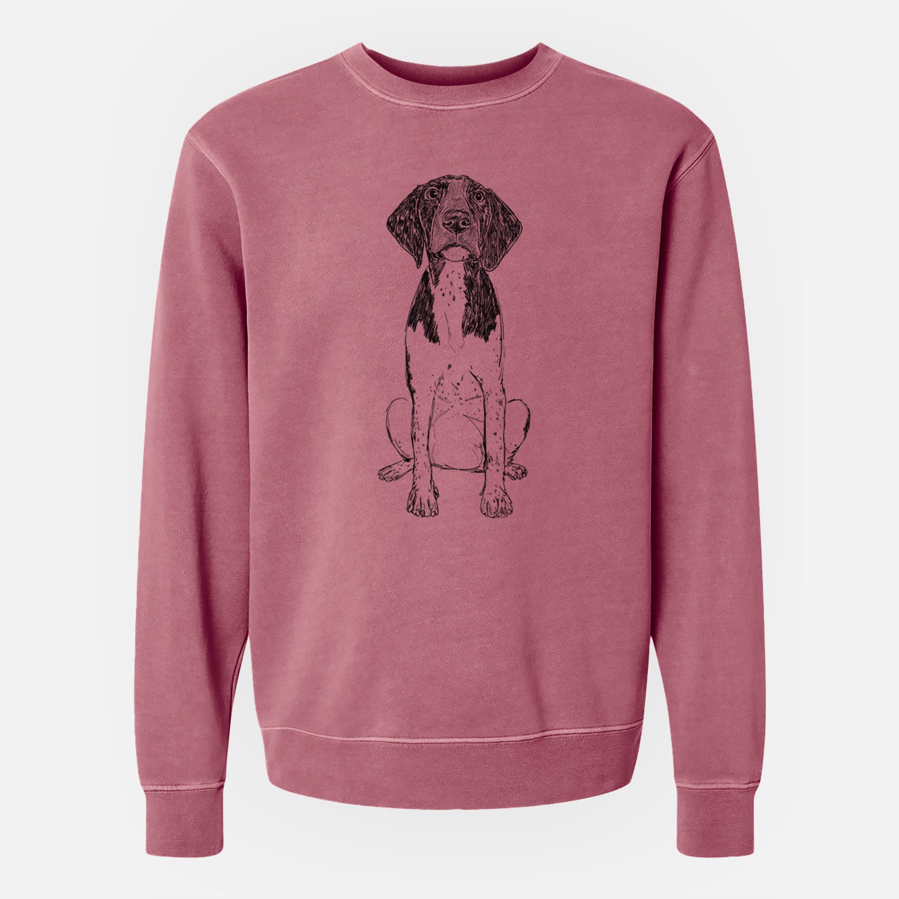 Doodled Winchester the German Shorthaired Pointer - Unisex Pigment Dyed Crew Sweatshirt