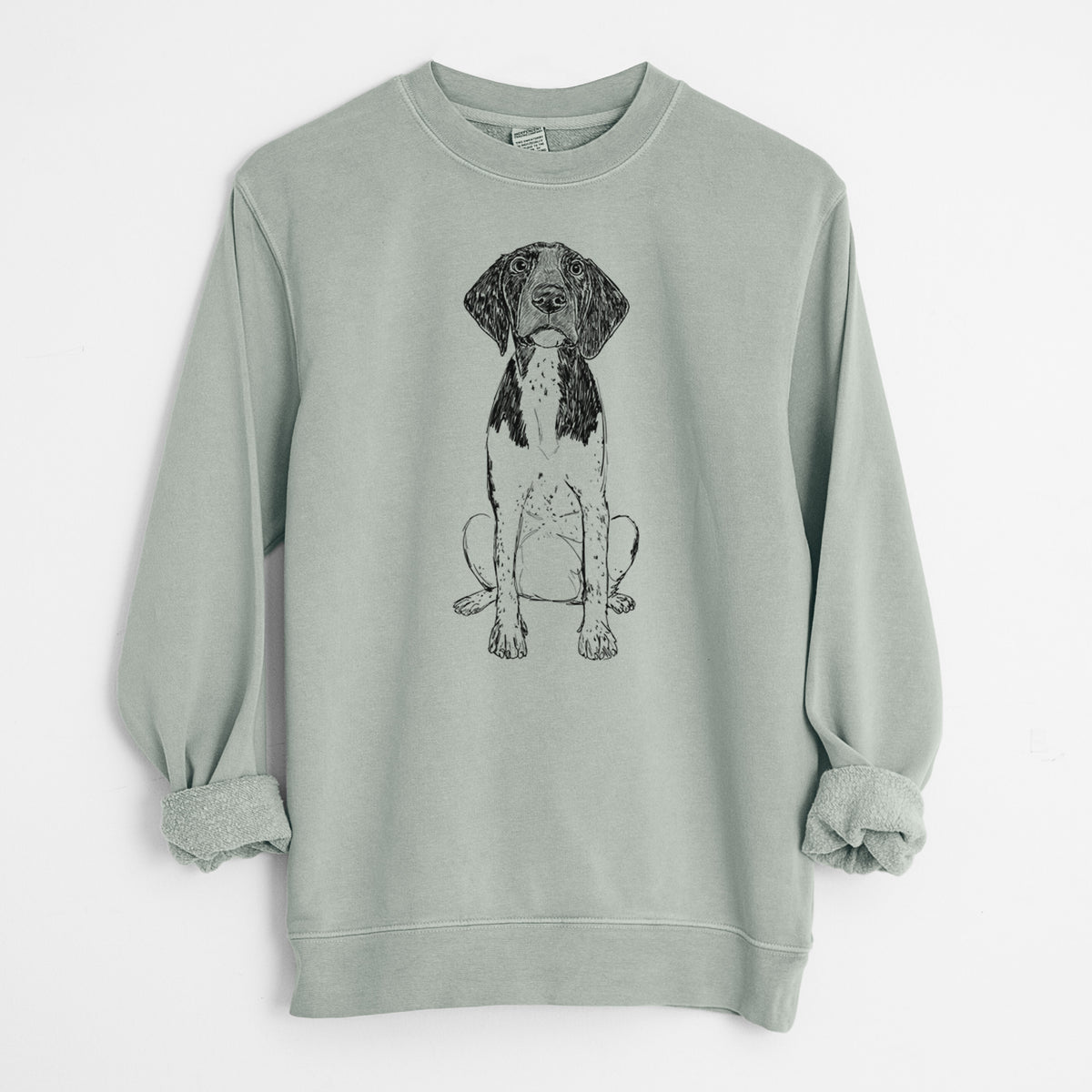 Doodled Winchester the German Shorthaired Pointer - Unisex Pigment Dyed Crew Sweatshirt