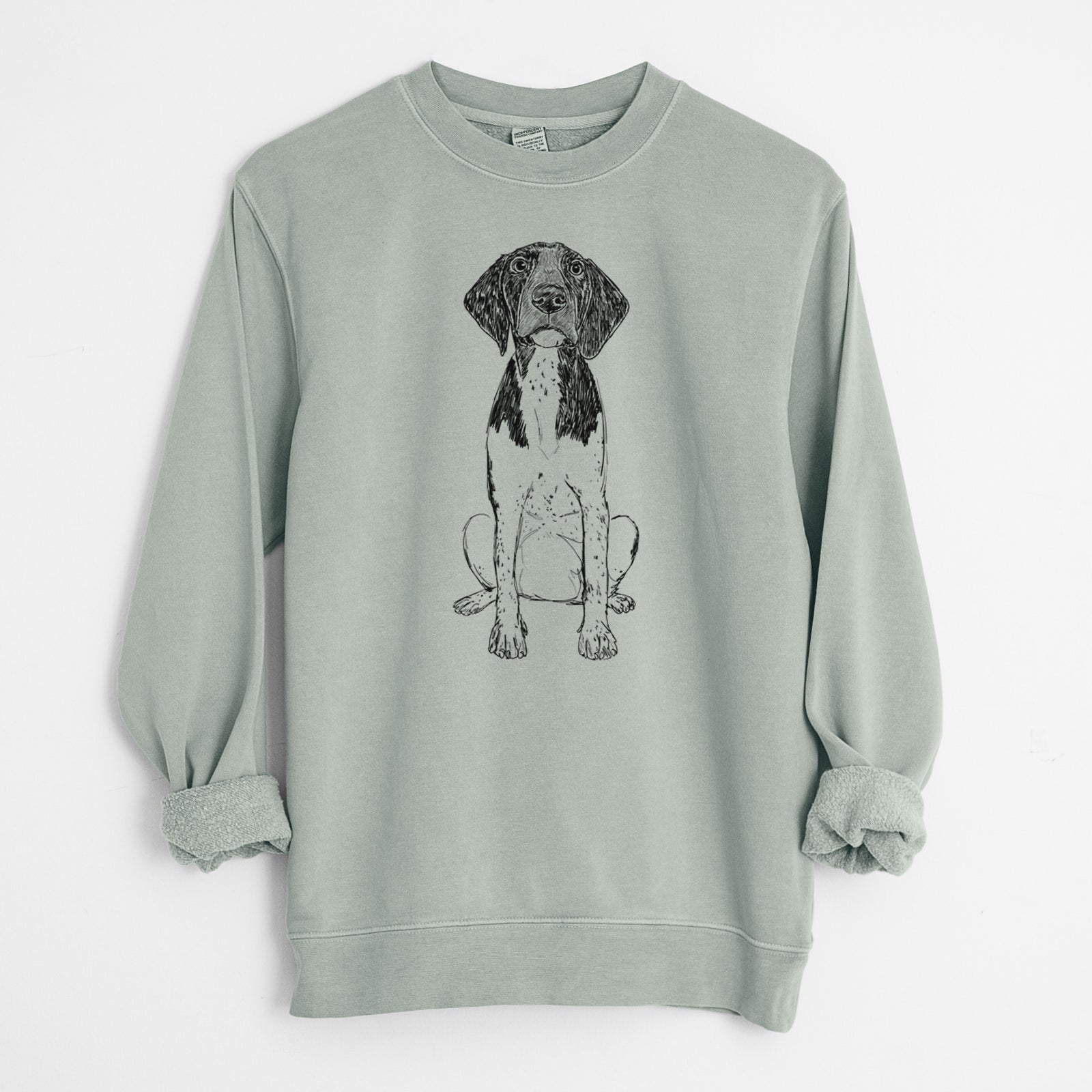 Doodled Winchester the German Shorthaired Pointer - Unisex Pigment Dyed Crew Sweatshirt