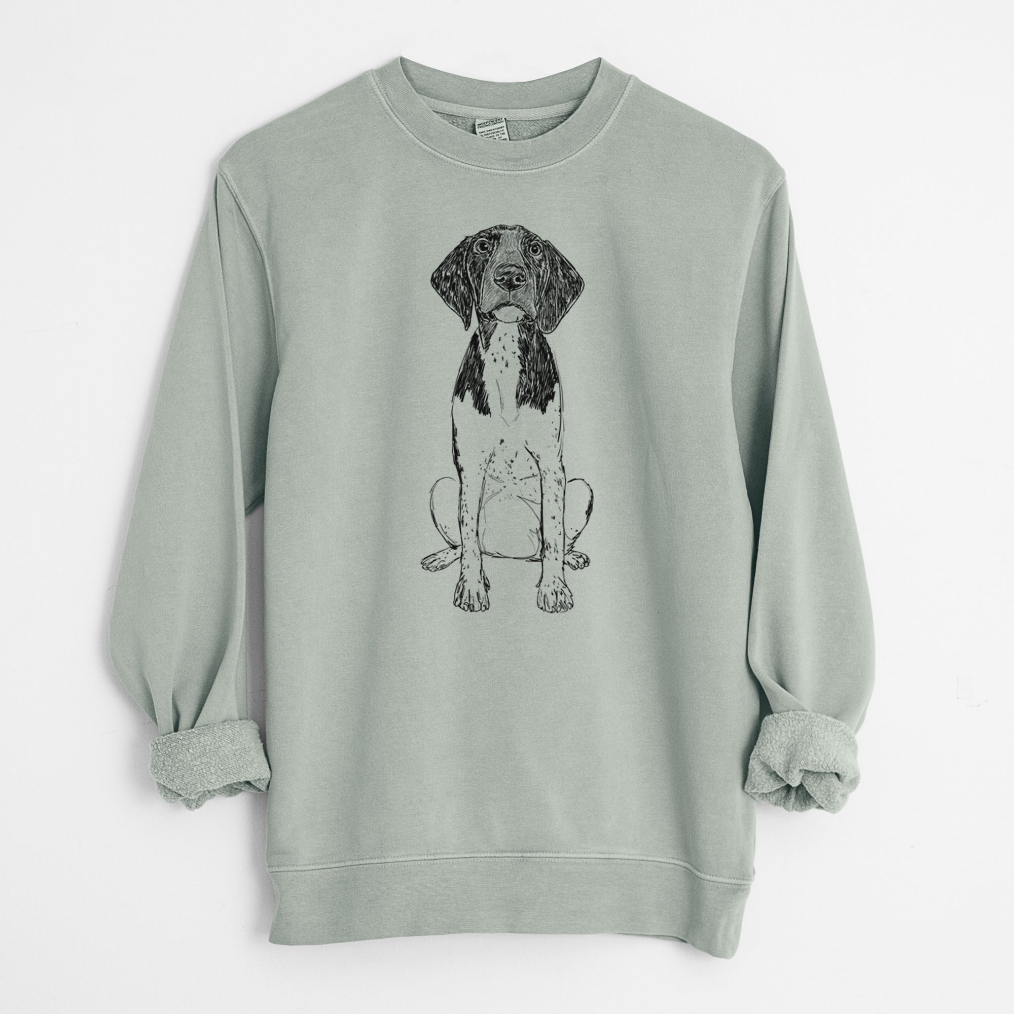 Doodled Winchester the German Shorthaired Pointer - Unisex Pigment Dyed Crew Sweatshirt