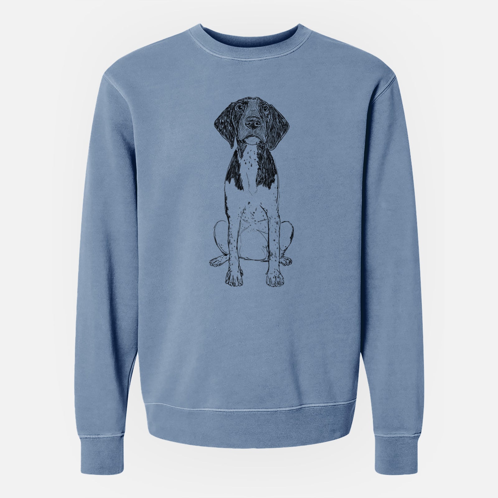 Doodled Winchester the German Shorthaired Pointer - Unisex Pigment Dyed Crew Sweatshirt