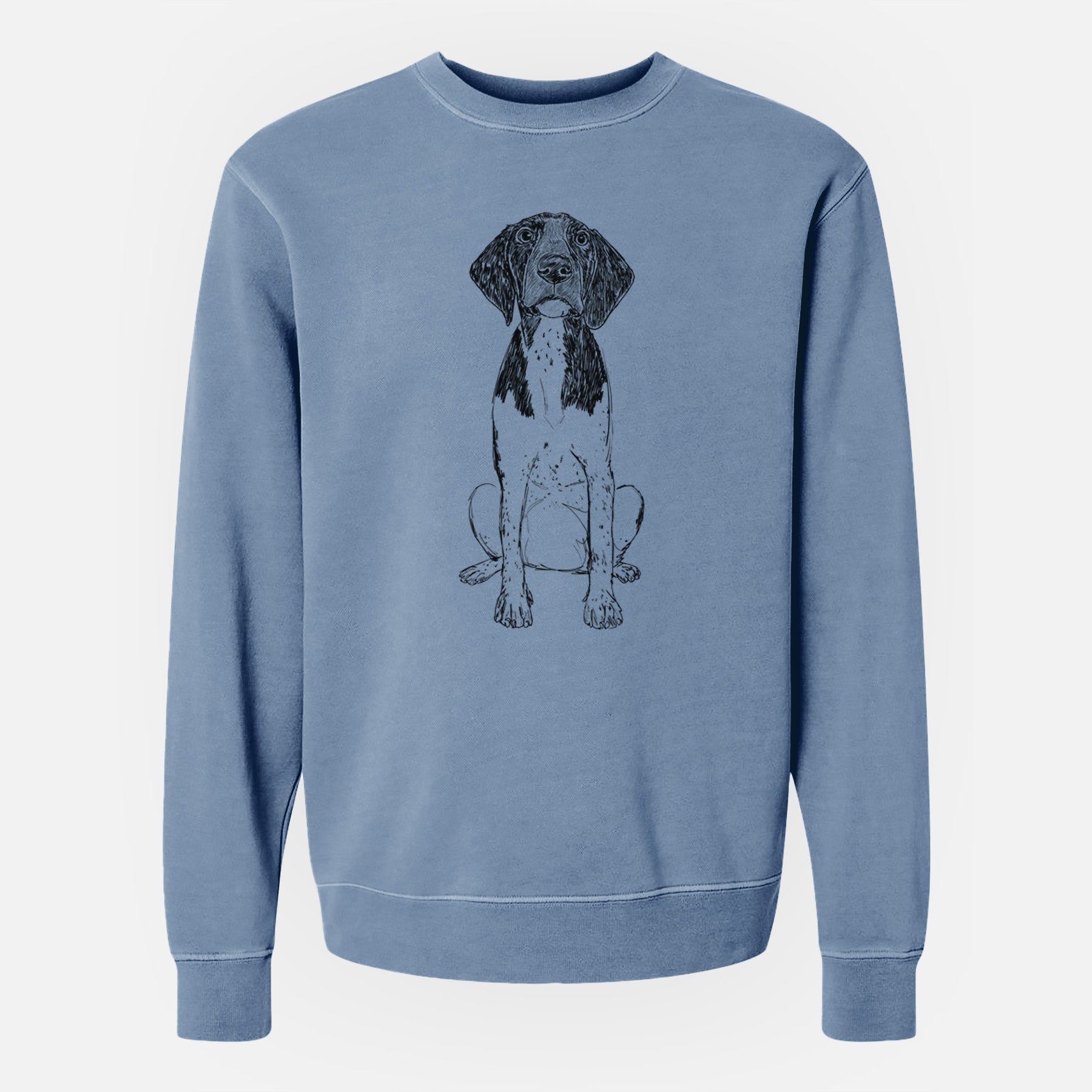 Doodled Winchester the German Shorthaired Pointer - Unisex Pigment Dyed Crew Sweatshirt