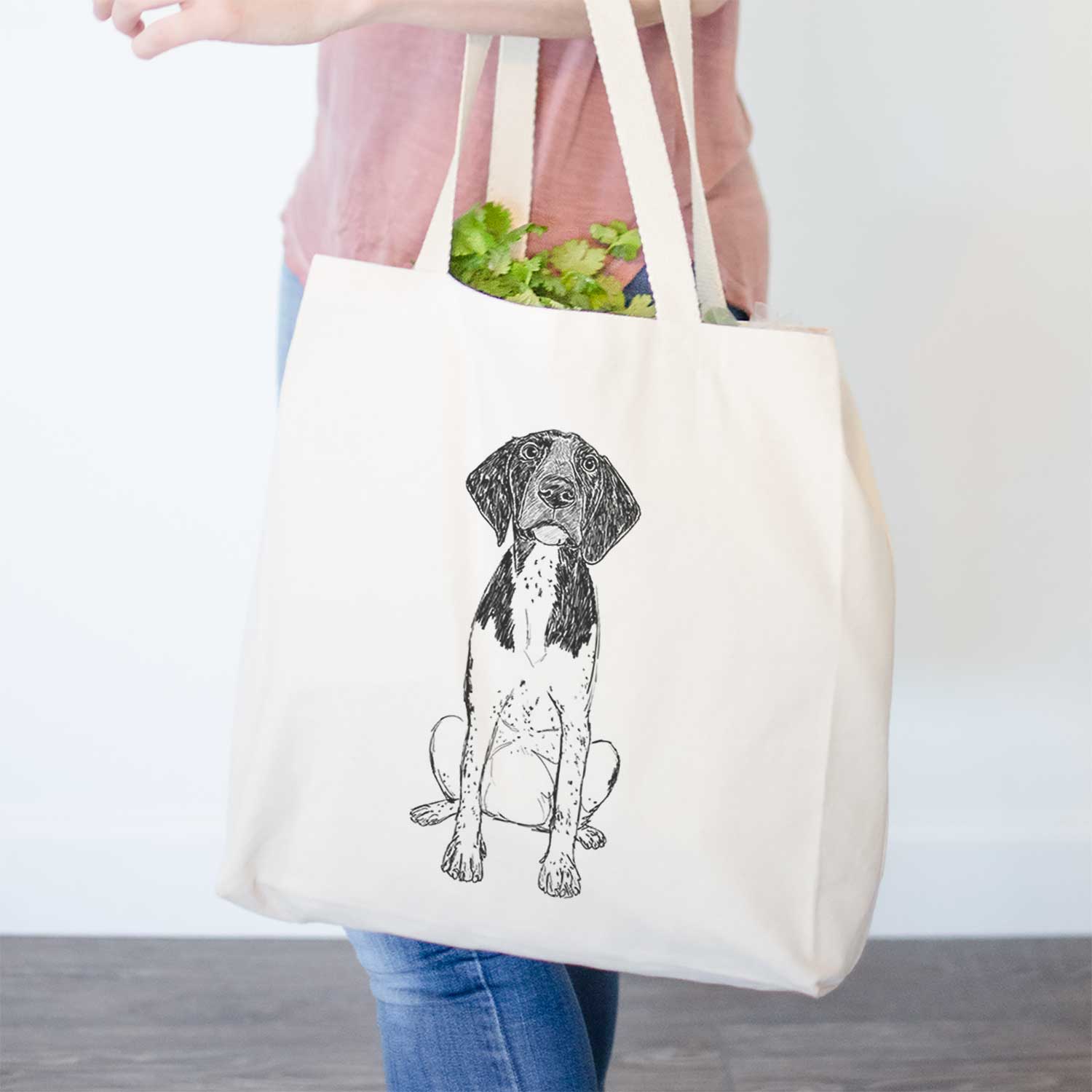 Doodled Winchester the German Shorthaired Pointer Puppy - Tote Bag