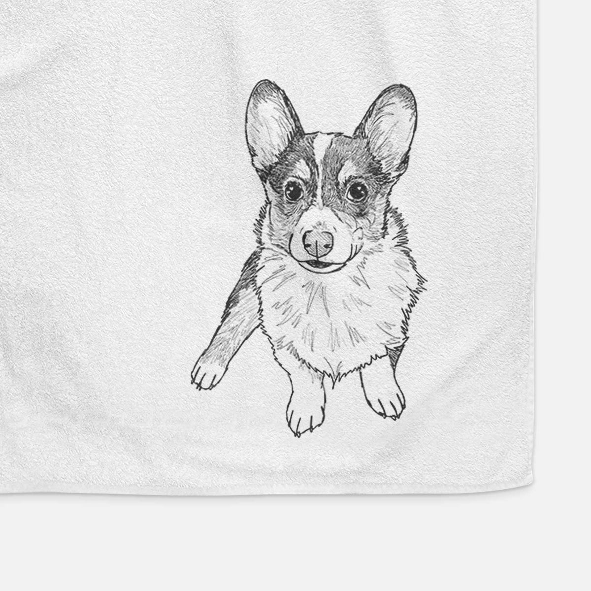Doodled Winston the Corgi Decorative Hand Towel