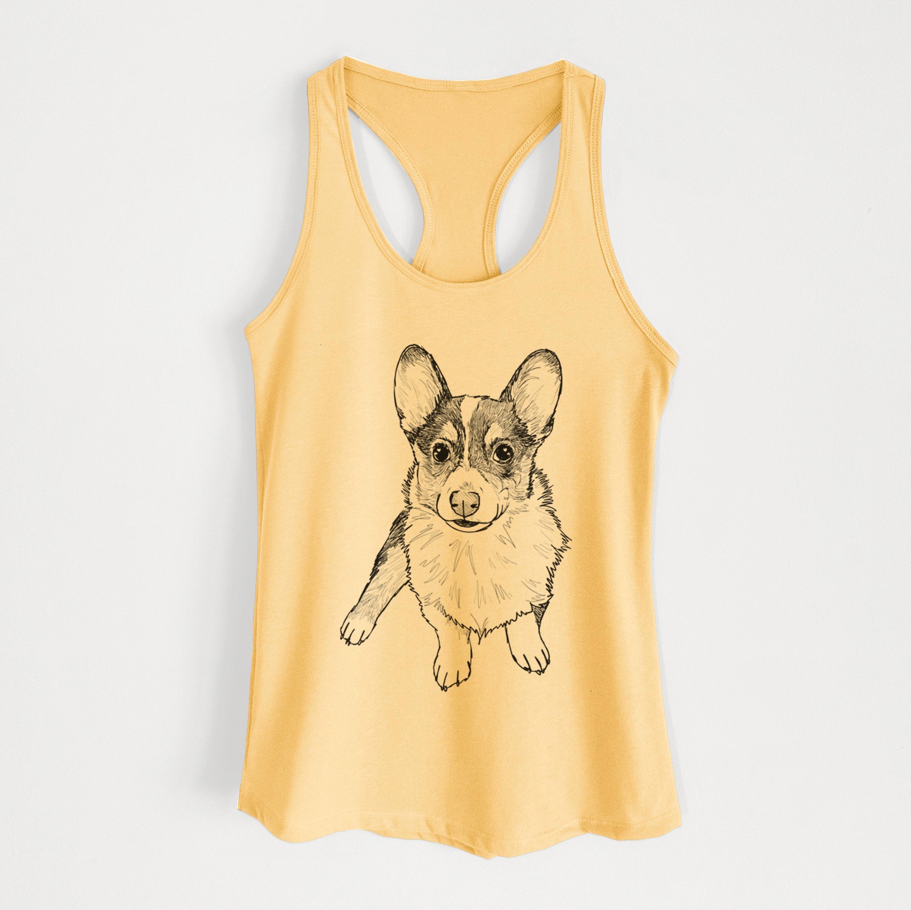 Doodled Winston the Corgi - Women's Racerback Tanktop