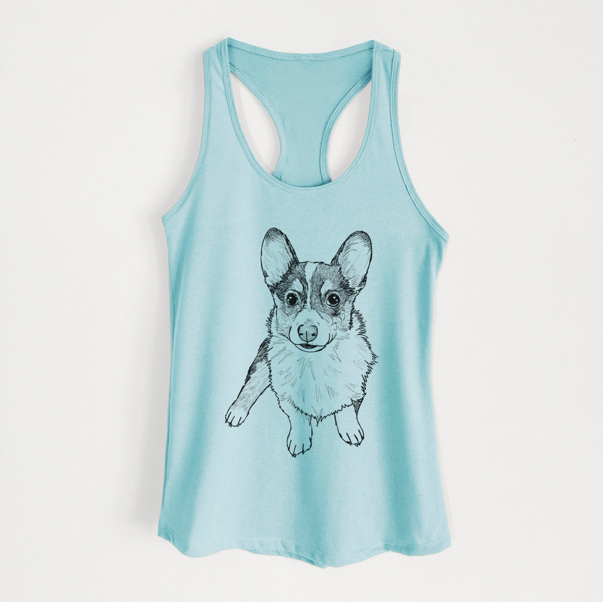 Doodled Winston the Corgi - Women&#39;s Racerback Tanktop