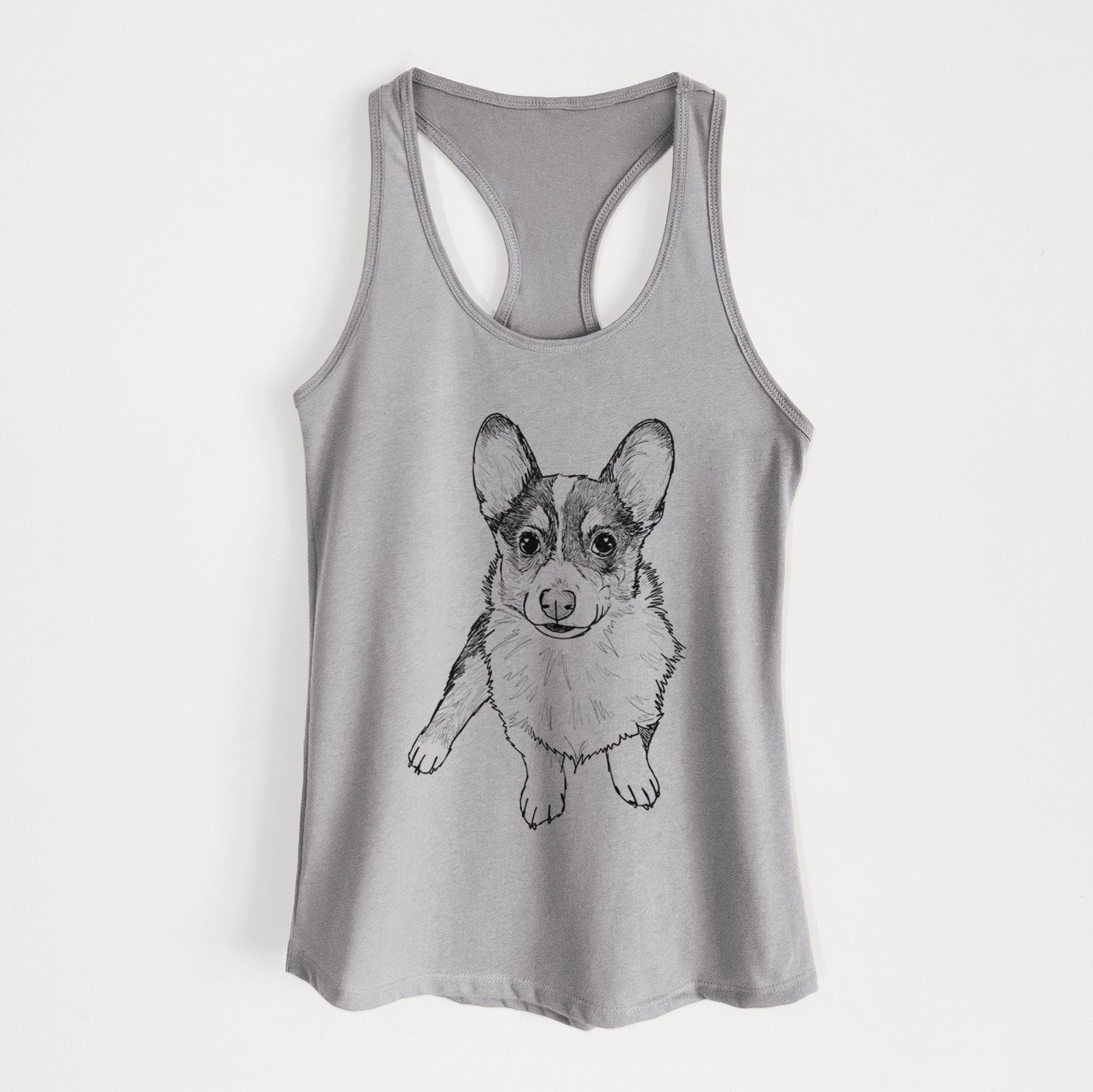 Doodled Winston the Corgi - Women's Racerback Tanktop