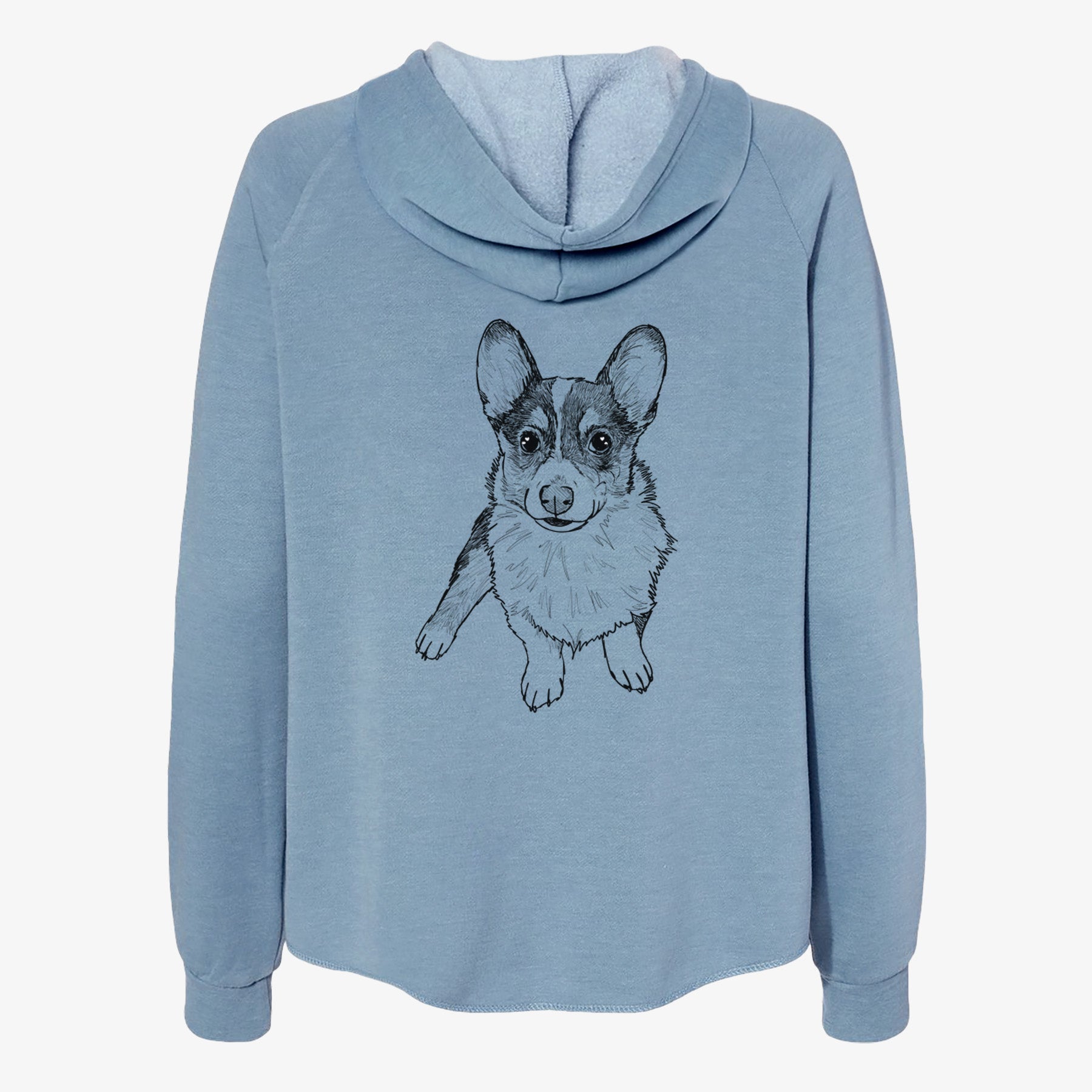 Doodled Winston the Corgi - Women's Cali Wave Zip-Up Sweatshirt