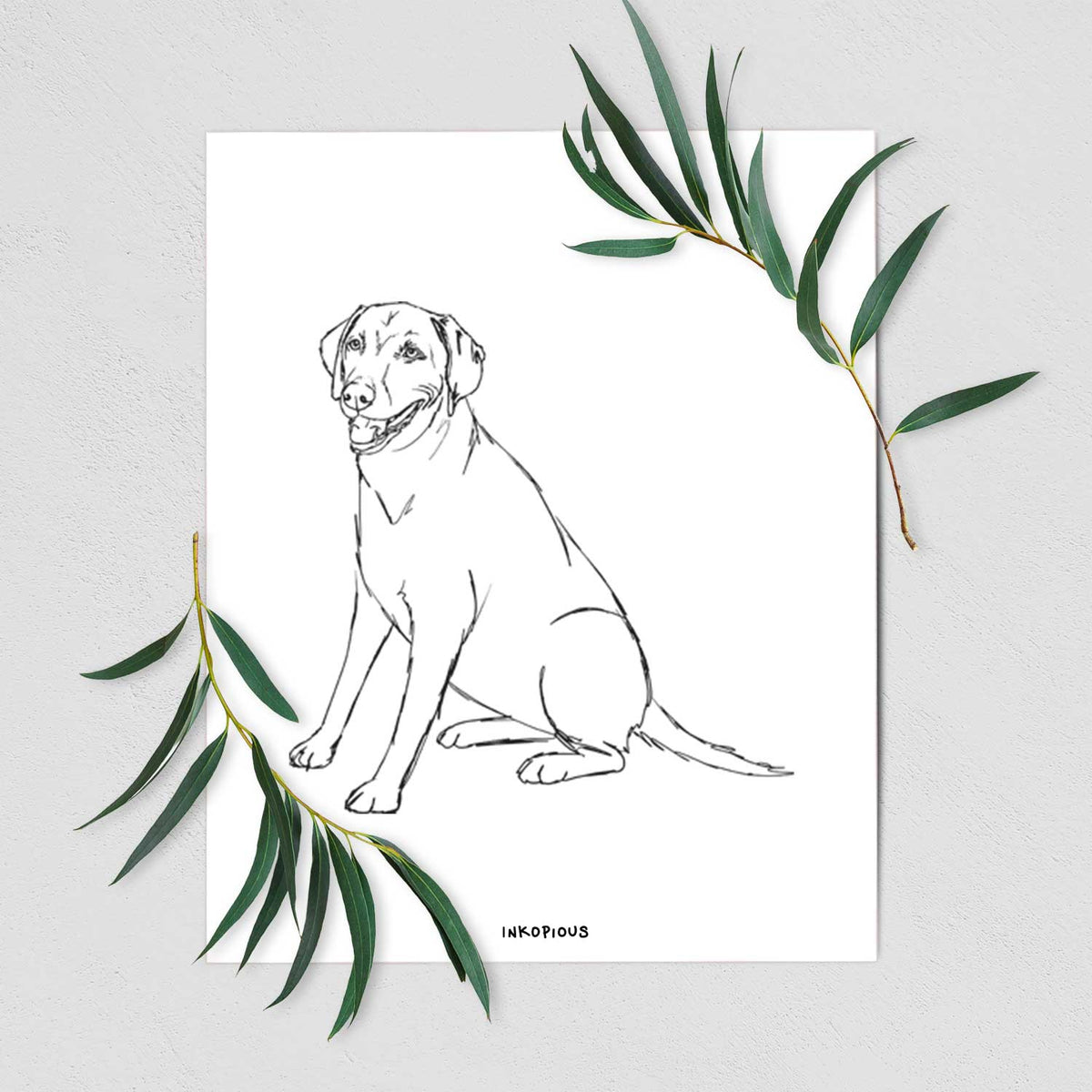 Doodled Winston the Labmaraner Art Print