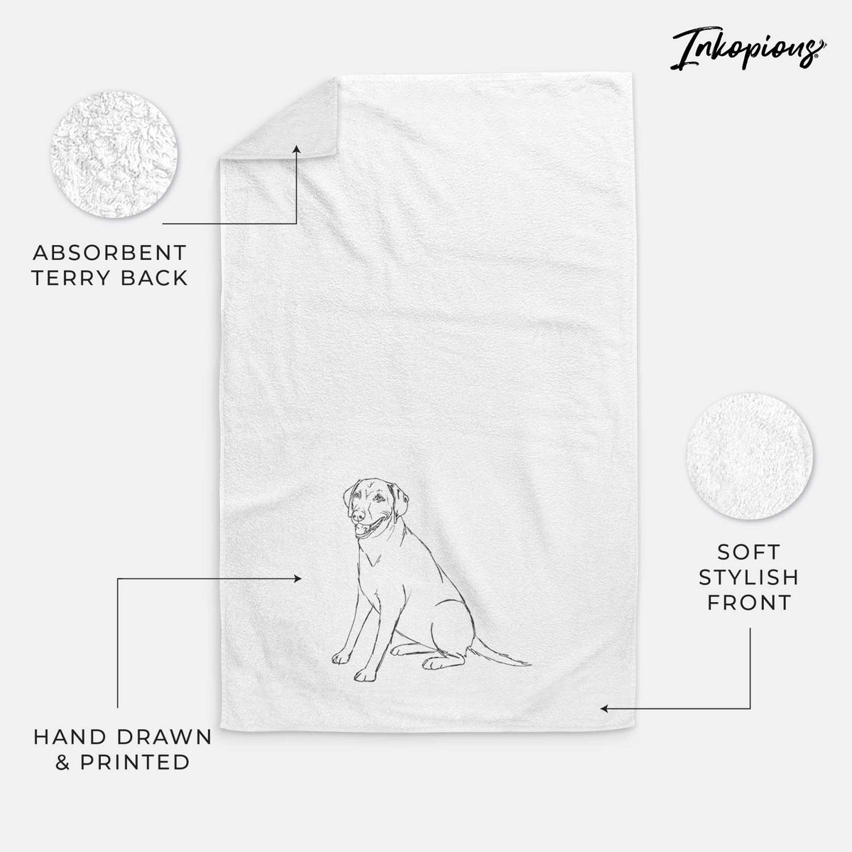 Doodled Winston the Labmaraner Decorative Hand Towel