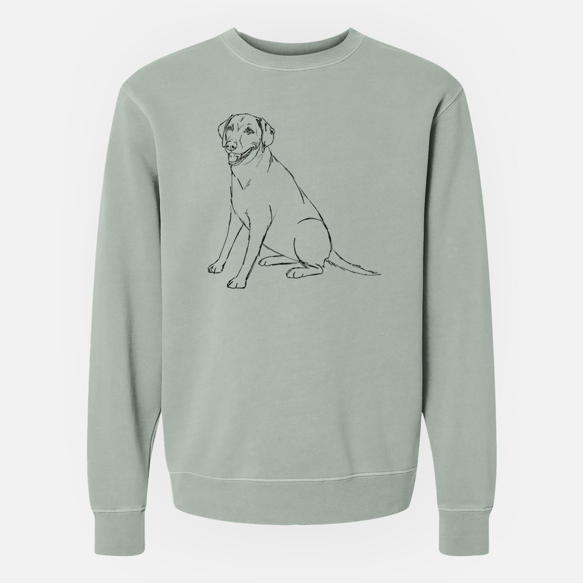 Doodled Winston the Labmaraner - Unisex Pigment Dyed Crew Sweatshirt