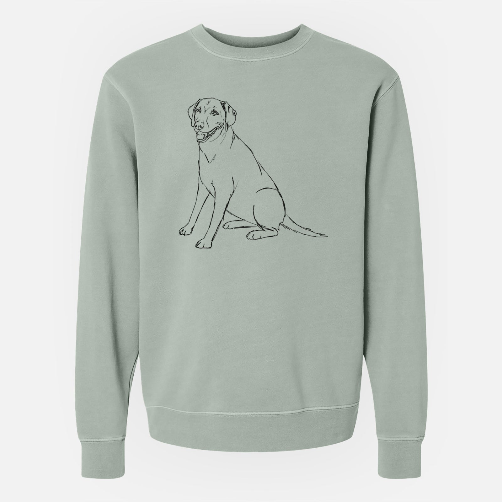 Doodled Winston the Labmaraner - Unisex Pigment Dyed Crew Sweatshirt