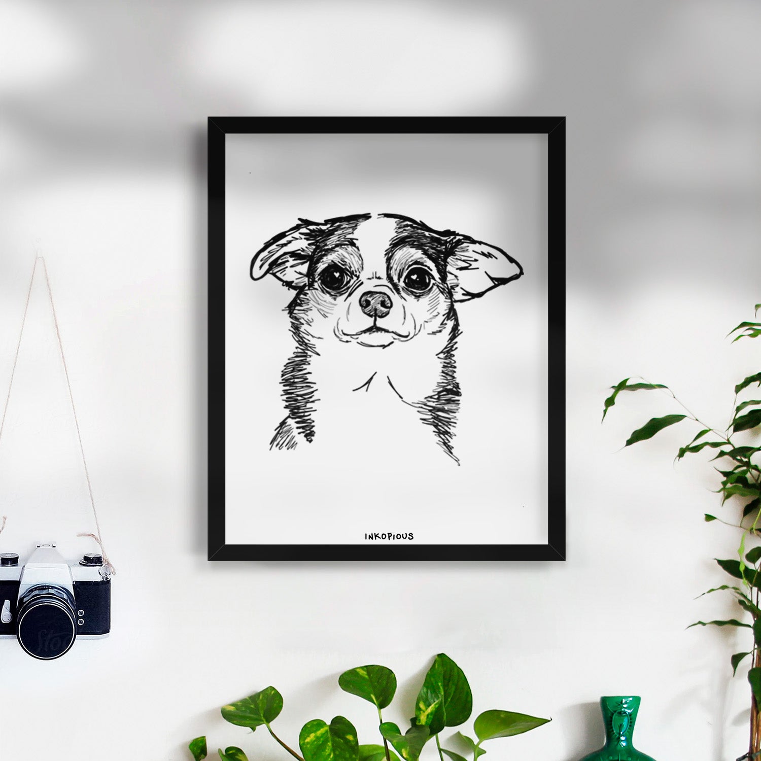 Doodled Worm the Chihuahua Art Print