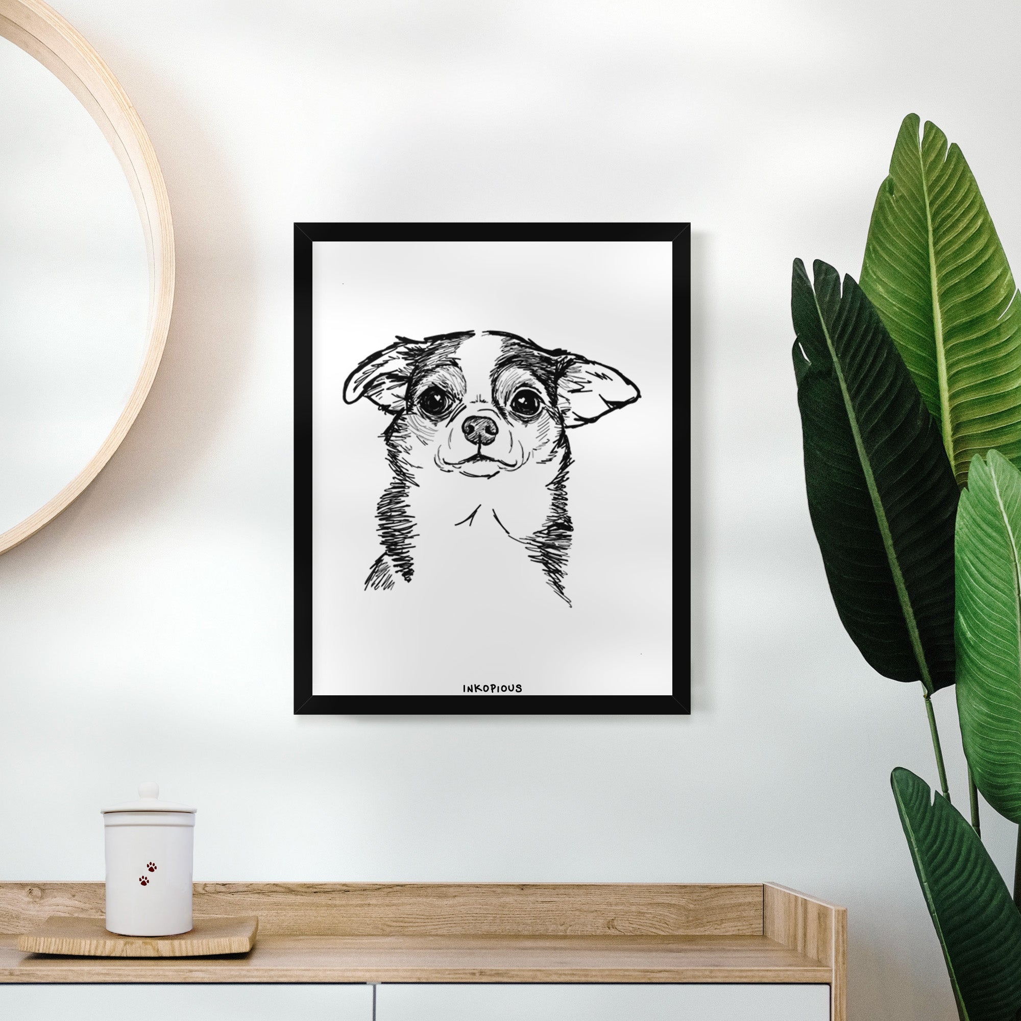 Doodled Worm the Chihuahua Art Print