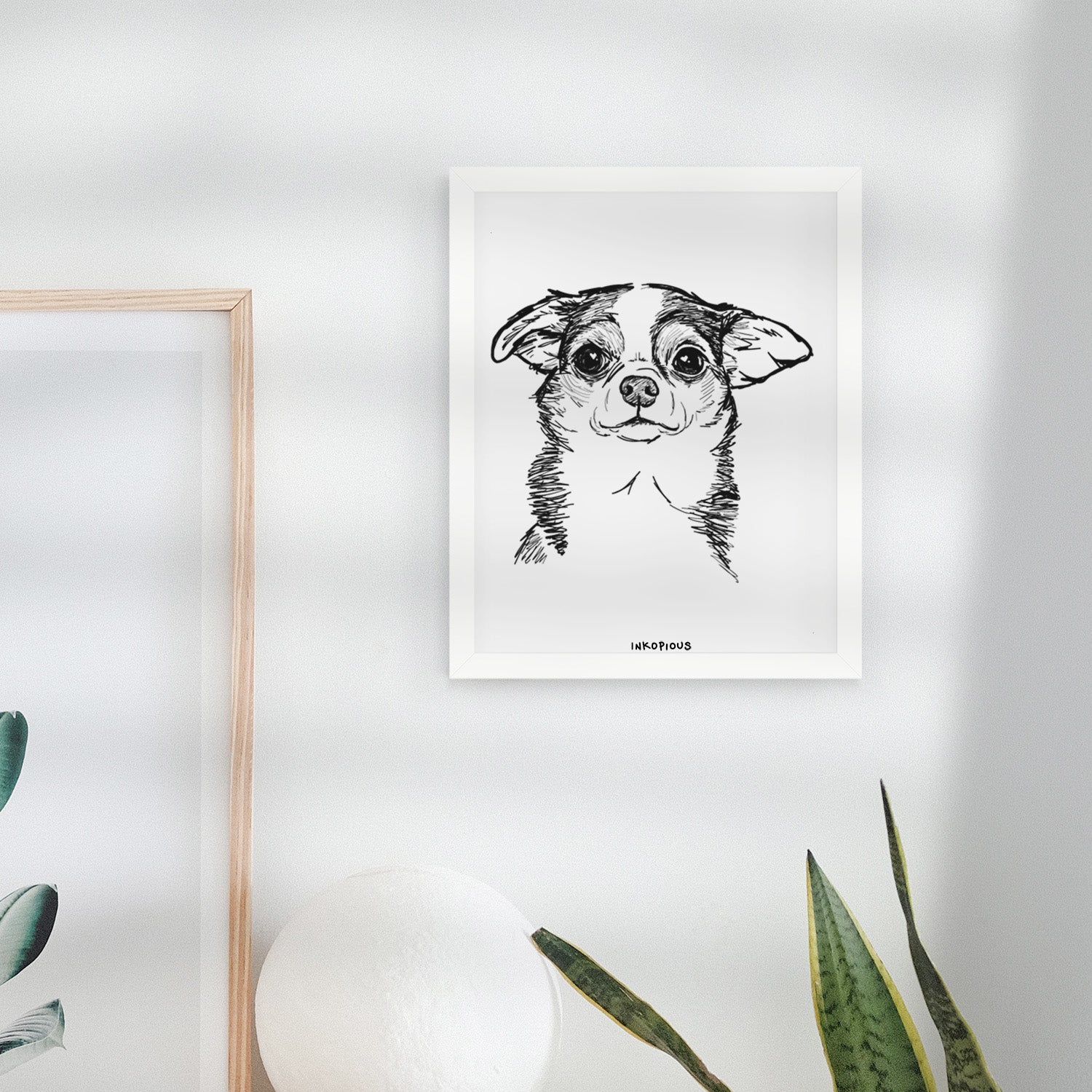 Doodled Worm the Chihuahua Art Print