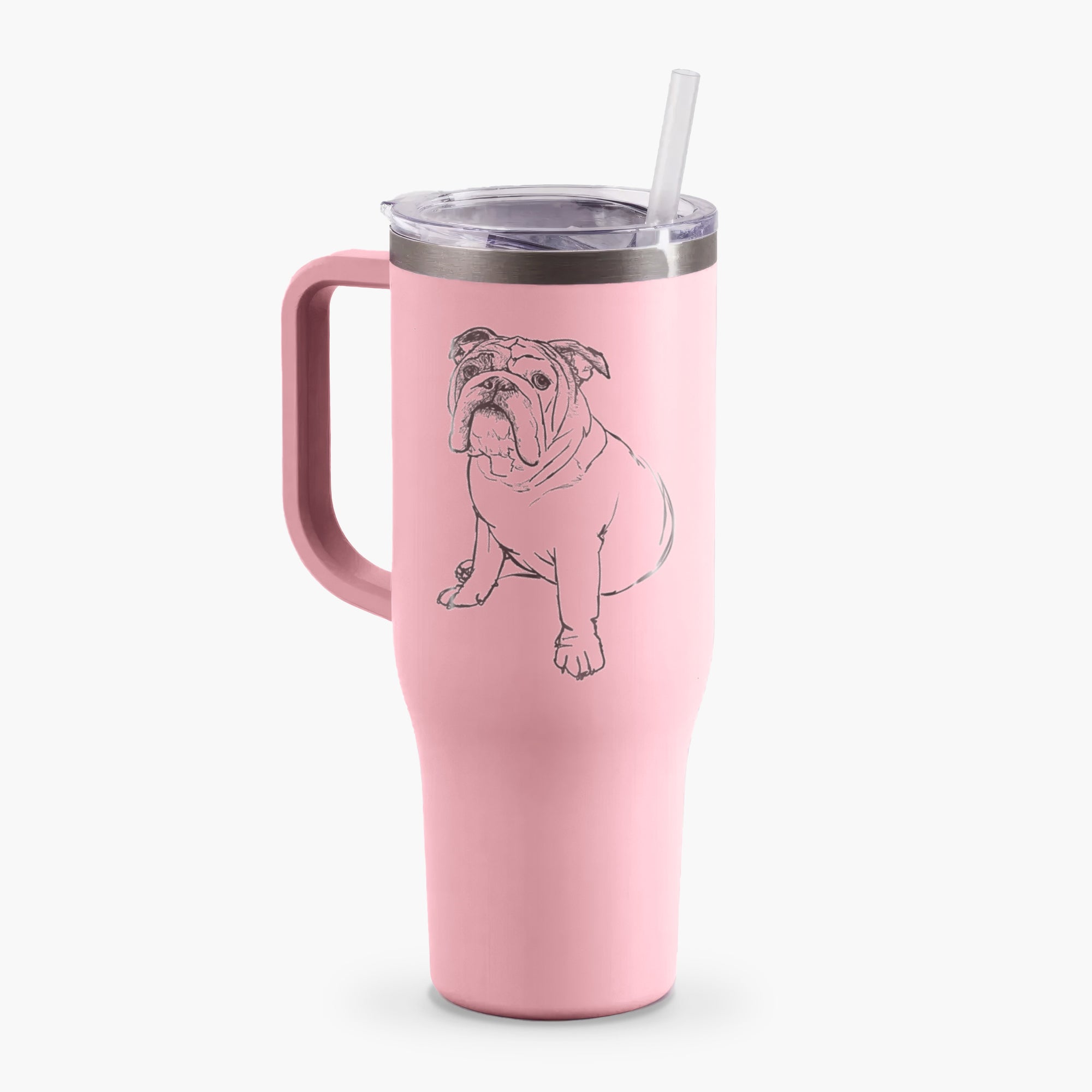 Doodled Yogi the English Bulldog - 40oz Tumbler with Handle