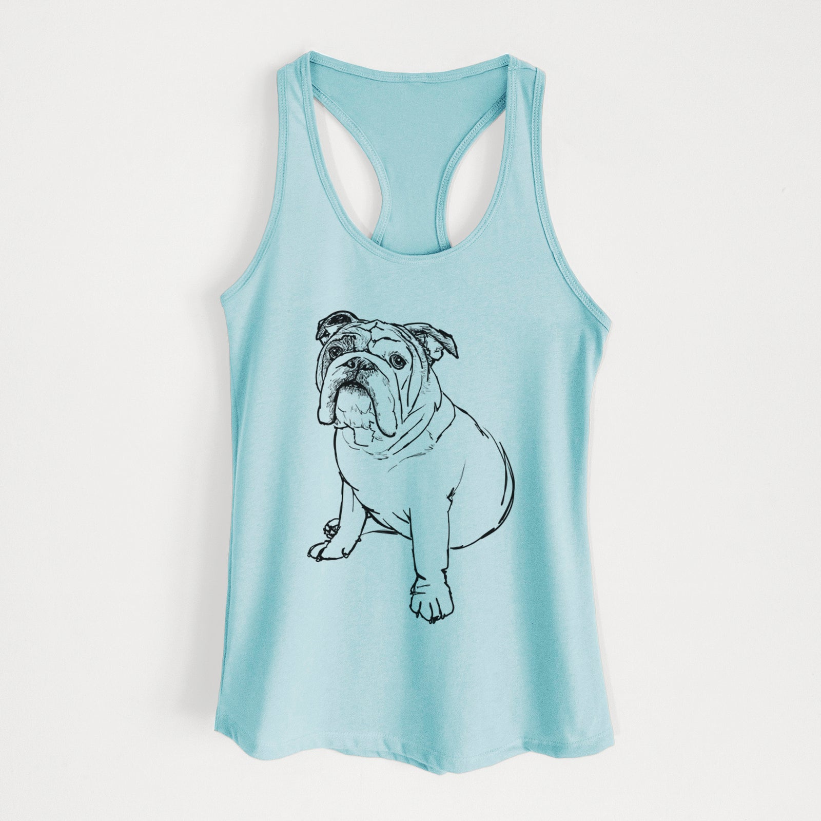 Doodled Yogi the English Bulldog - Women's Racerback Tanktop