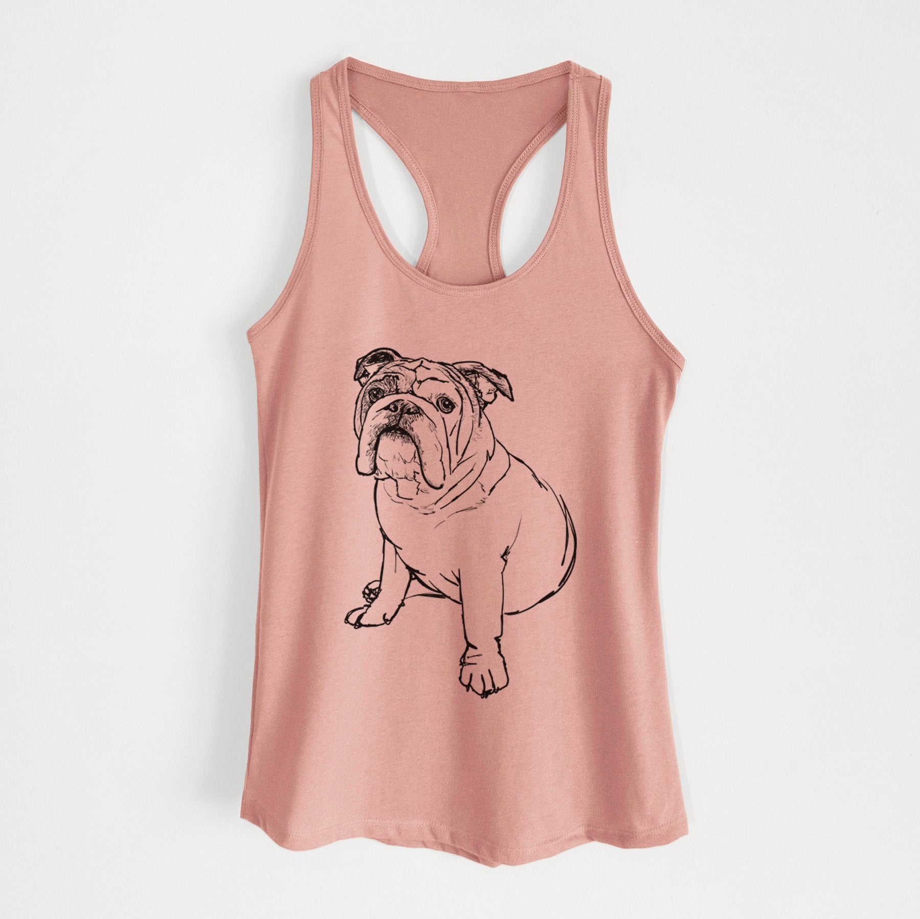 Doodled Yogi the English Bulldog - Women's Racerback Tanktop