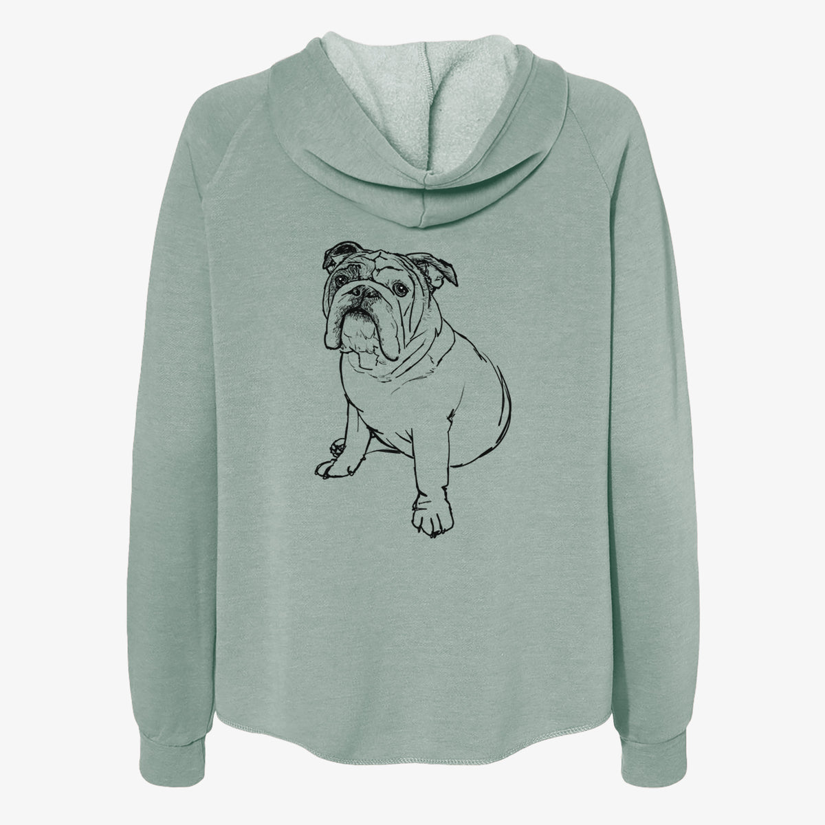 Doodled Yogi the English Bulldog - Women's Cali Wave Zip-Up Sweatshirt