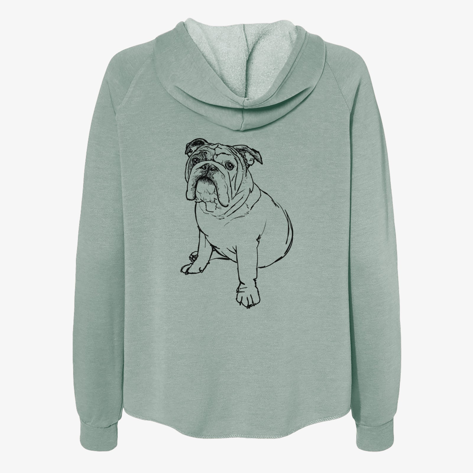 Doodled Yogi the English Bulldog - Women's Cali Wave Zip-Up Sweatshirt