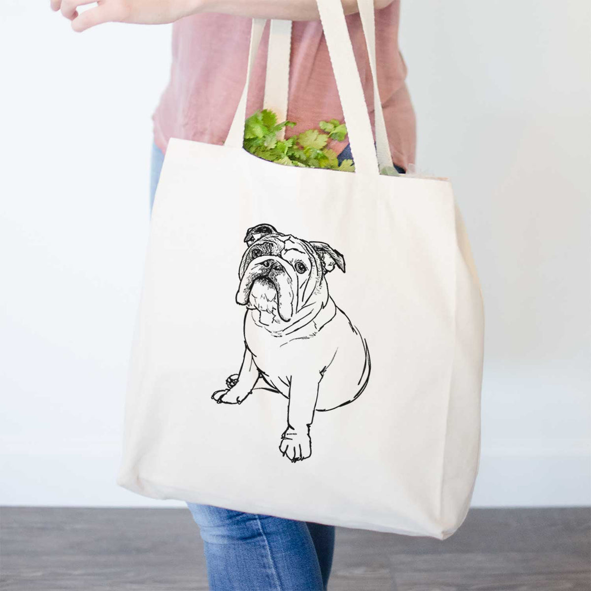 Doodled Yogi the English Bulldog - Tote Bag