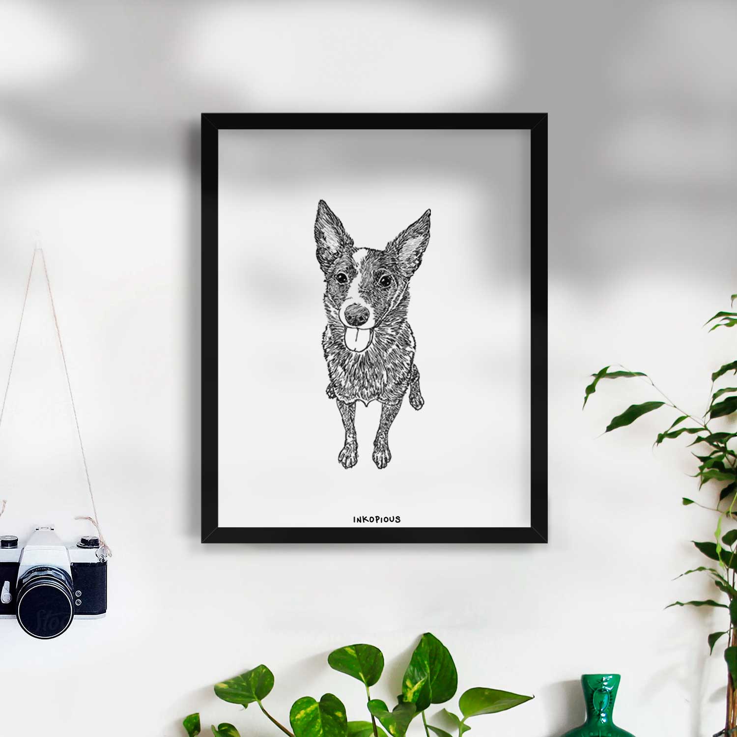 Doodled Zane the Australian Cattle Dog Art Print