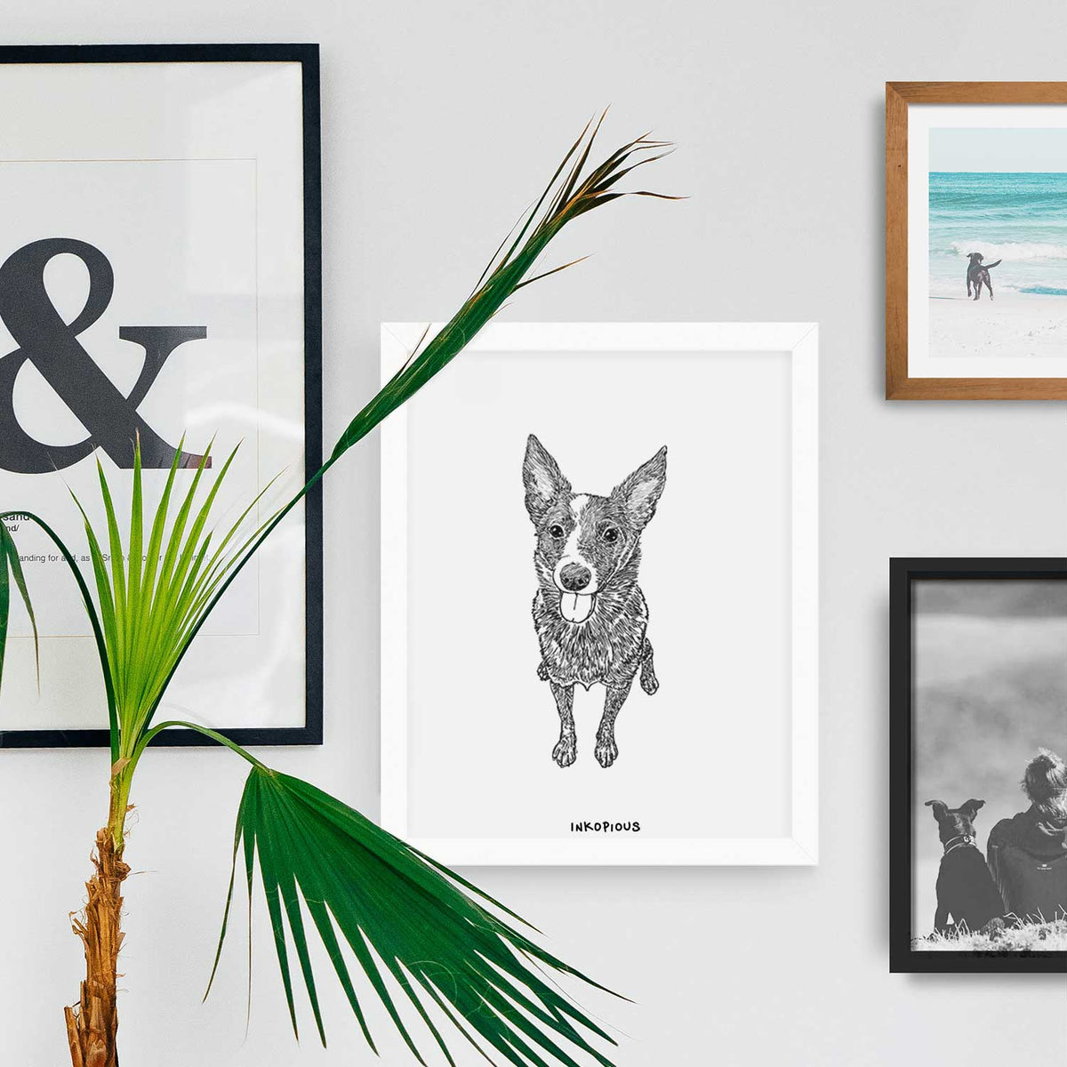 Doodled Zane the Australian Cattle Dog Art Print