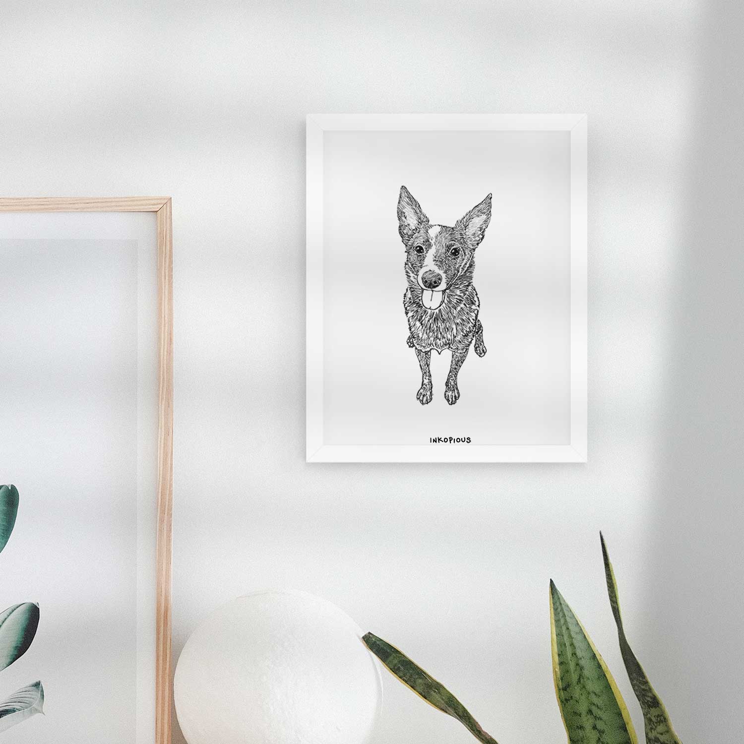 Doodled Zane the Australian Cattle Dog Art Print