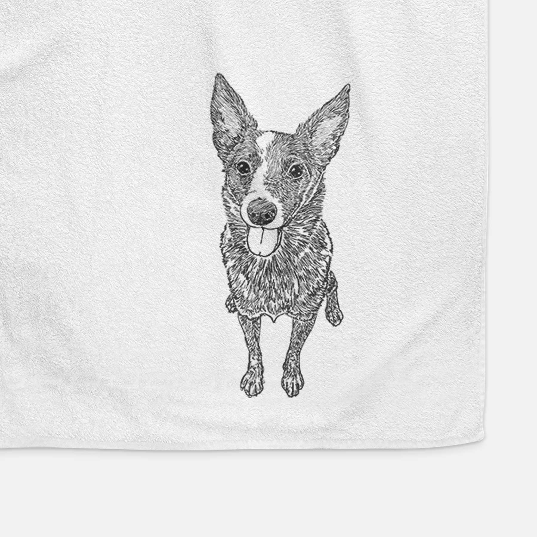 Doodled Zane the Australian Cattle Dog Decorative Hand Towel