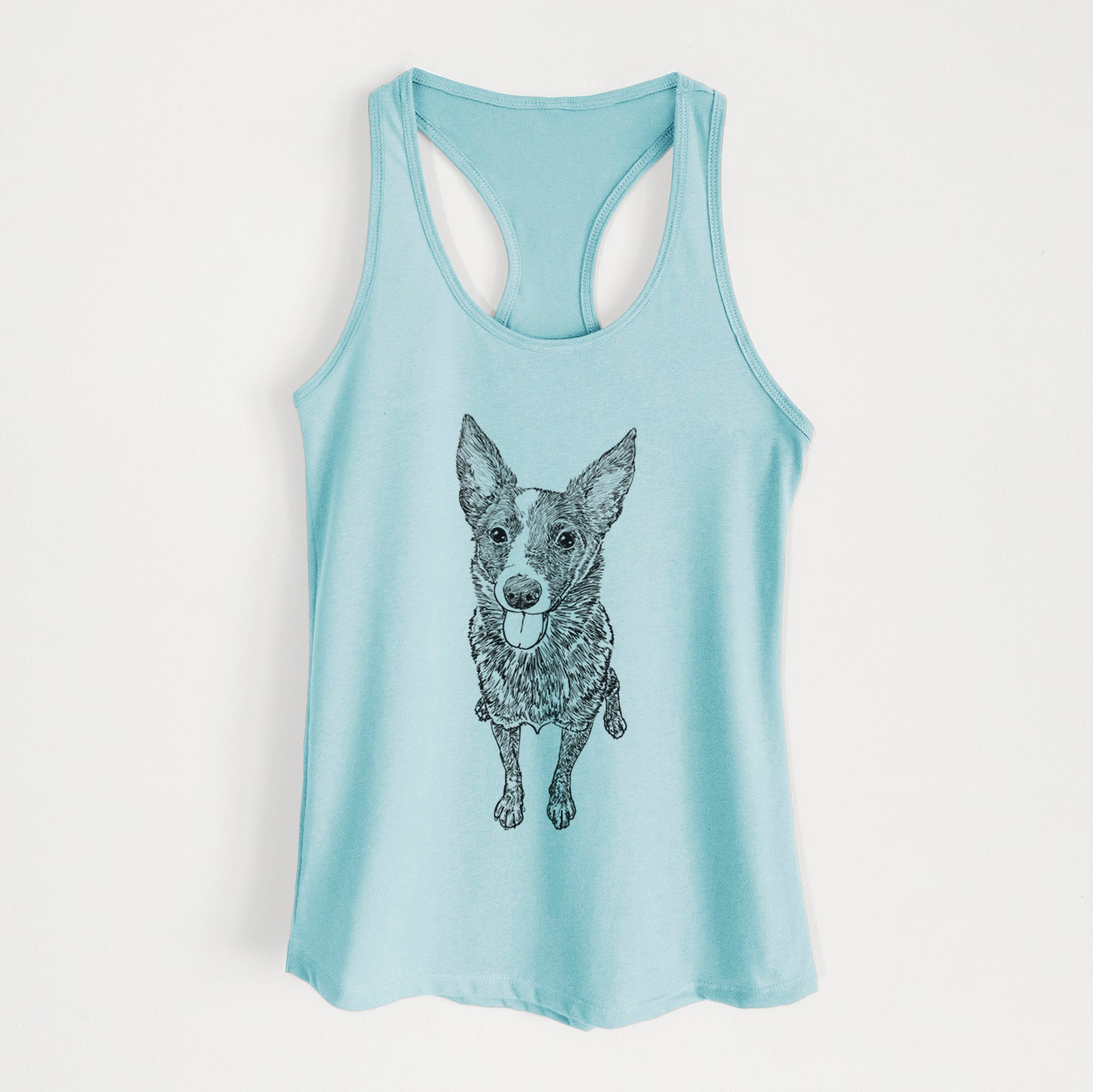 Doodled Zane the Australian Cattle Dog - Women's Racerback Tanktop