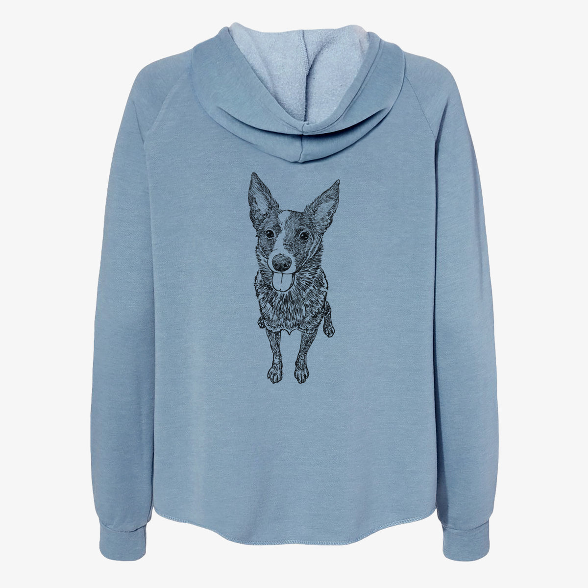 Doodled Zane the Australian Cattle Dog - Women's Cali Wave Zip-Up Sweatshirt
