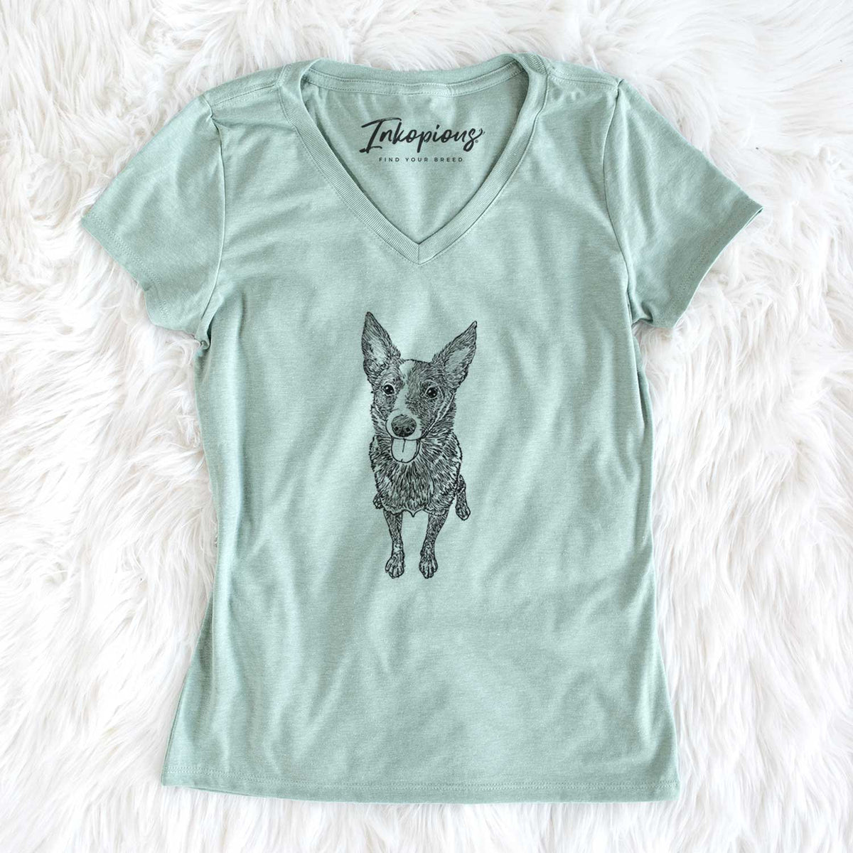 Doodled Zane the Australian Cattle Dog - Women&#39;s V-neck Shirt