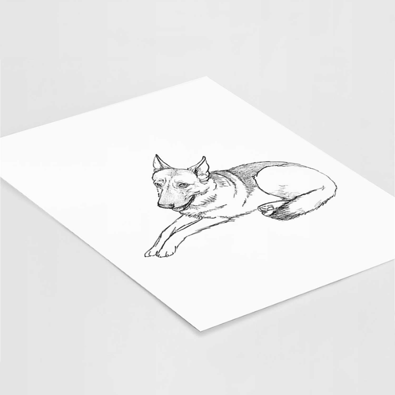 Doodled Zeussy the German Shepherd Art Print