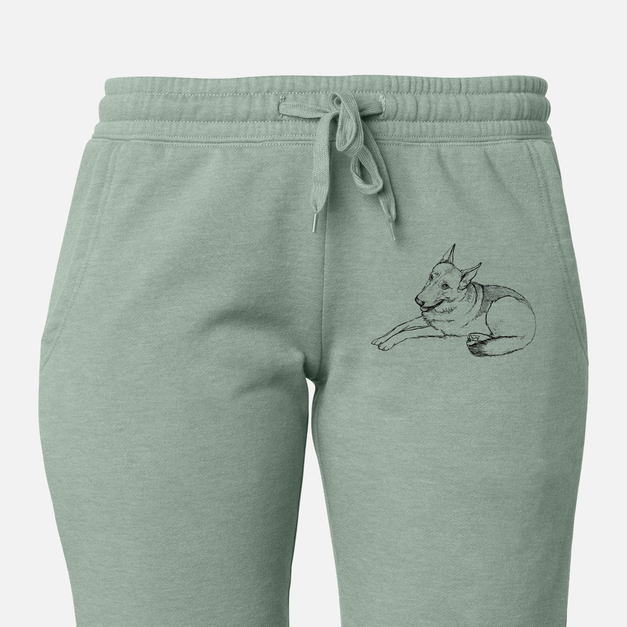 Doodled Zeussy the German Shepherd - Women's Cali Wave Joggers