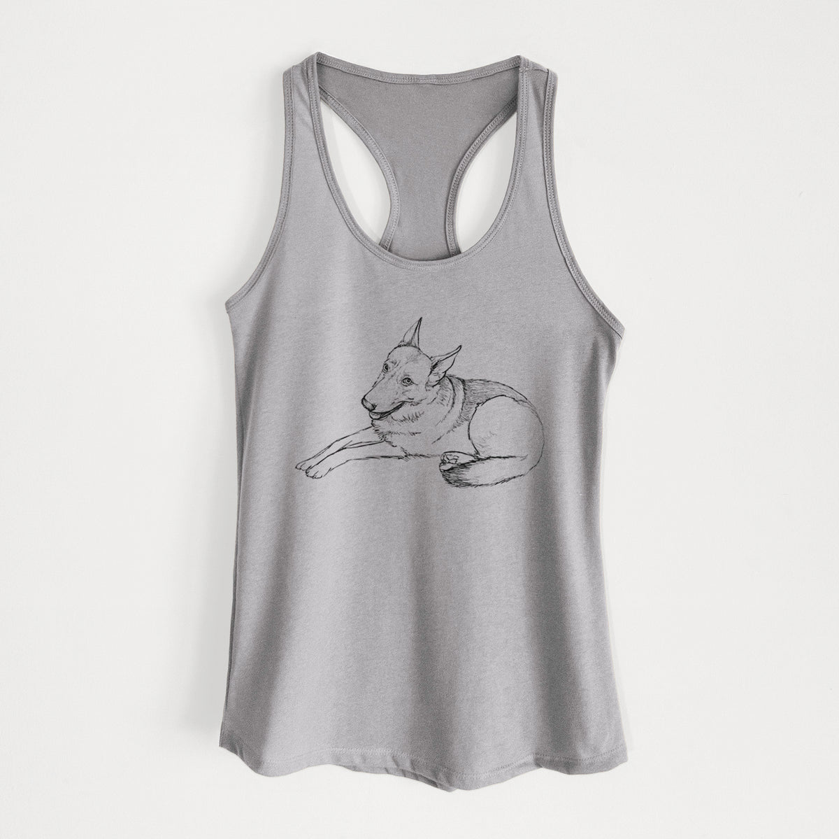 Doodled Zeussy the German Shepherd - Women's Racerback Tanktop