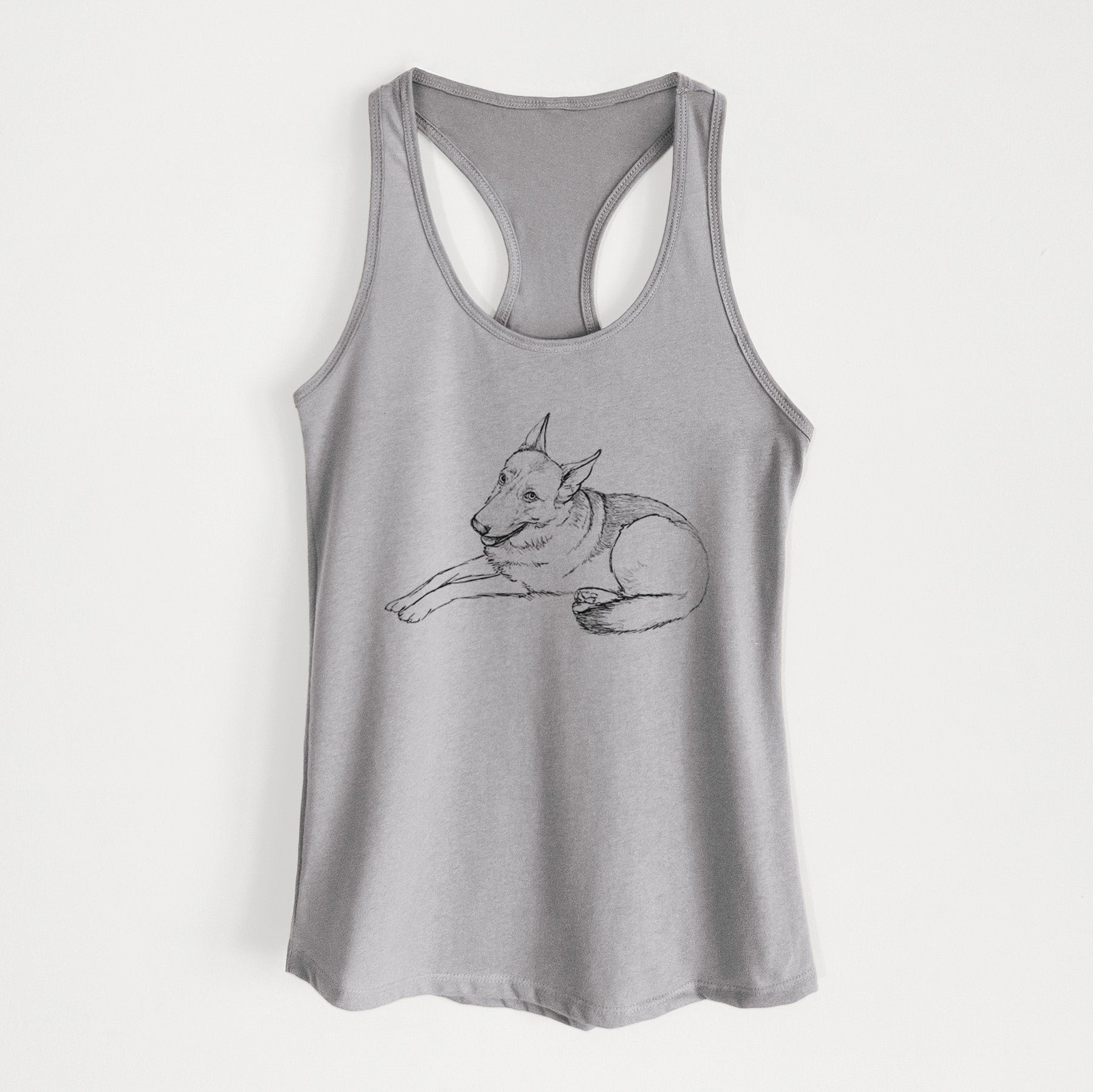 Doodled Zeussy the German Shepherd - Women's Racerback Tanktop